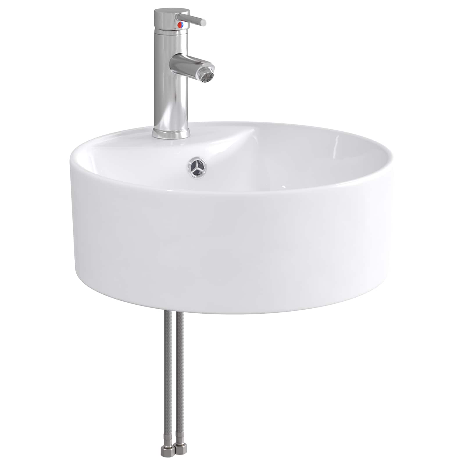 vidaXL Badkamer Waskom Chroom 40,5 x 40,5 x 15 cm Metaal