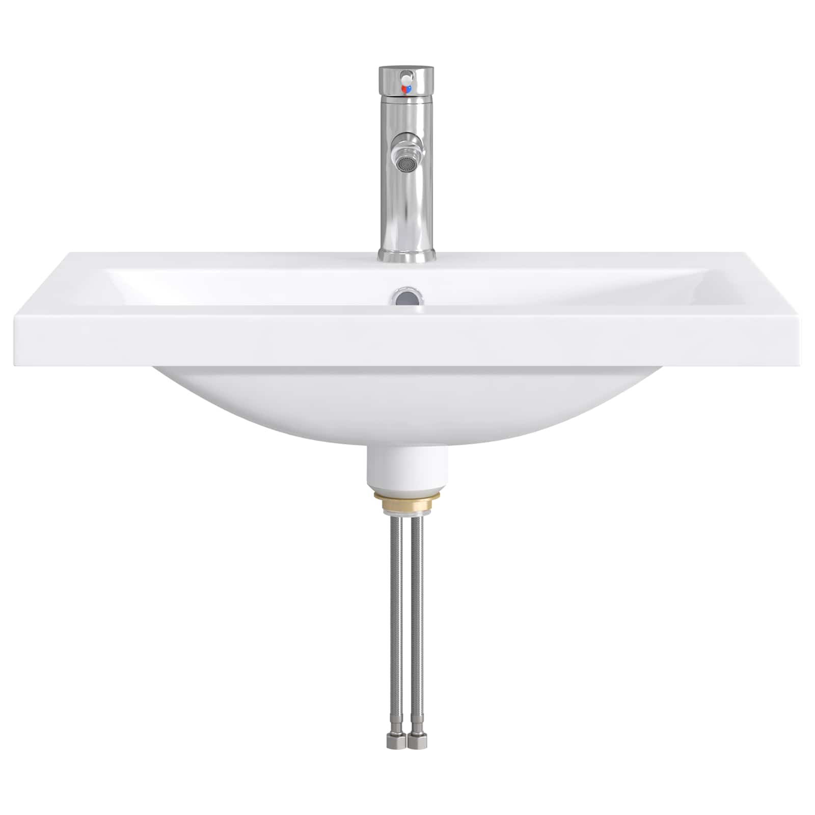 vidaXL Badkamer Waskom Chroom 61 x 40 x 16,5 cm Metaal