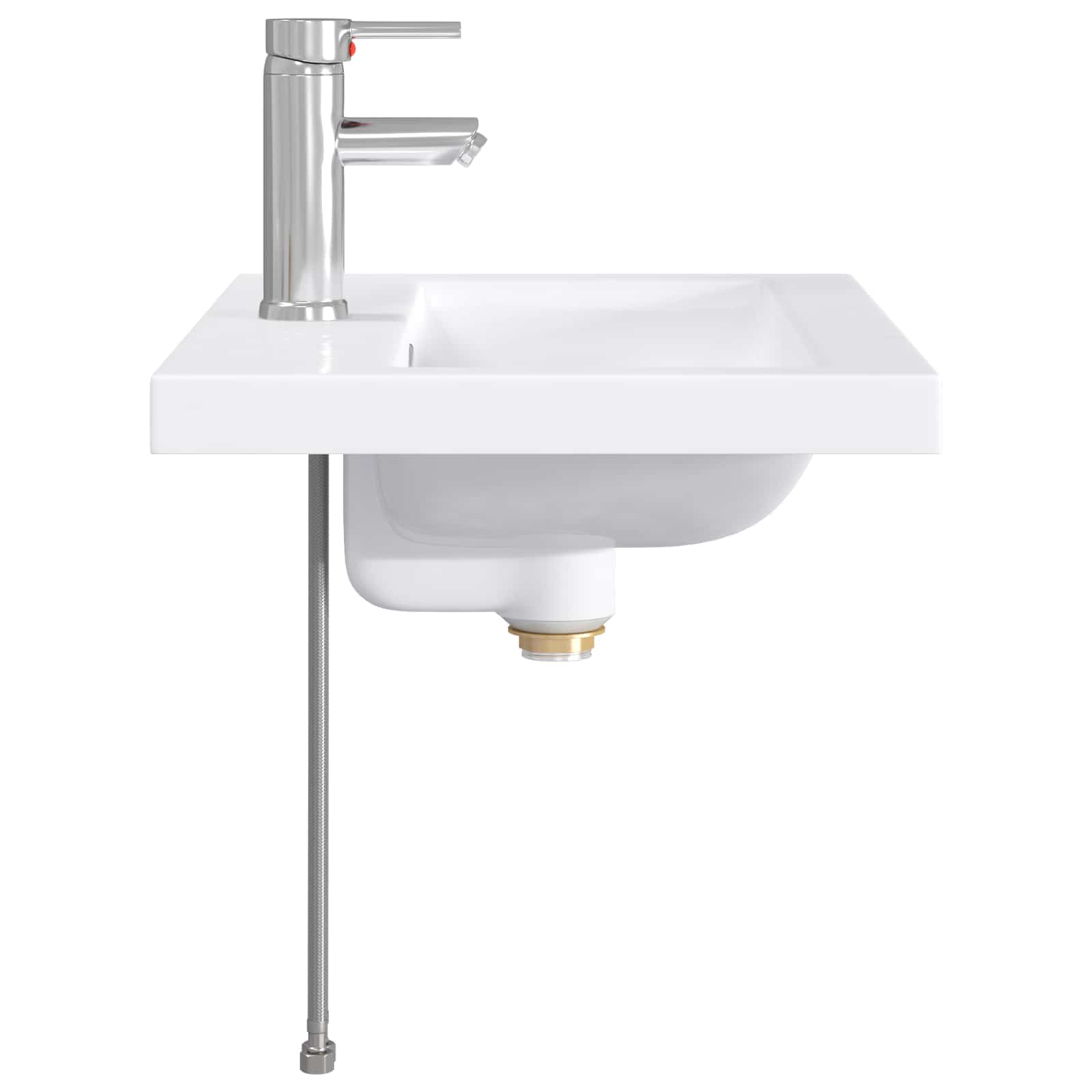 vidaXL Badkamer Waskom Chroom 61 x 40 x 16,5 cm Metaal