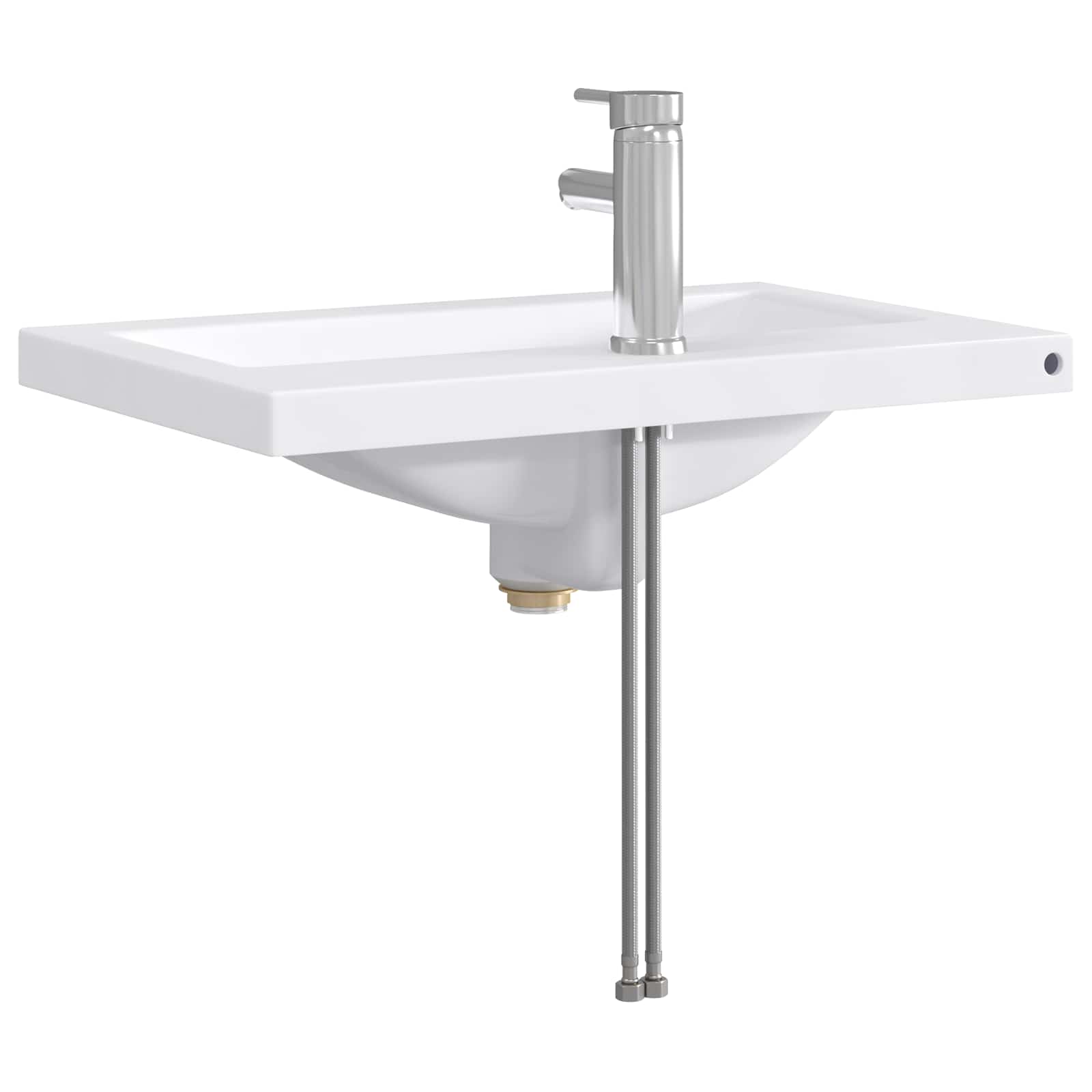vidaXL Badkamer Waskom Chroom 61 x 40 x 16,5 cm Metaal