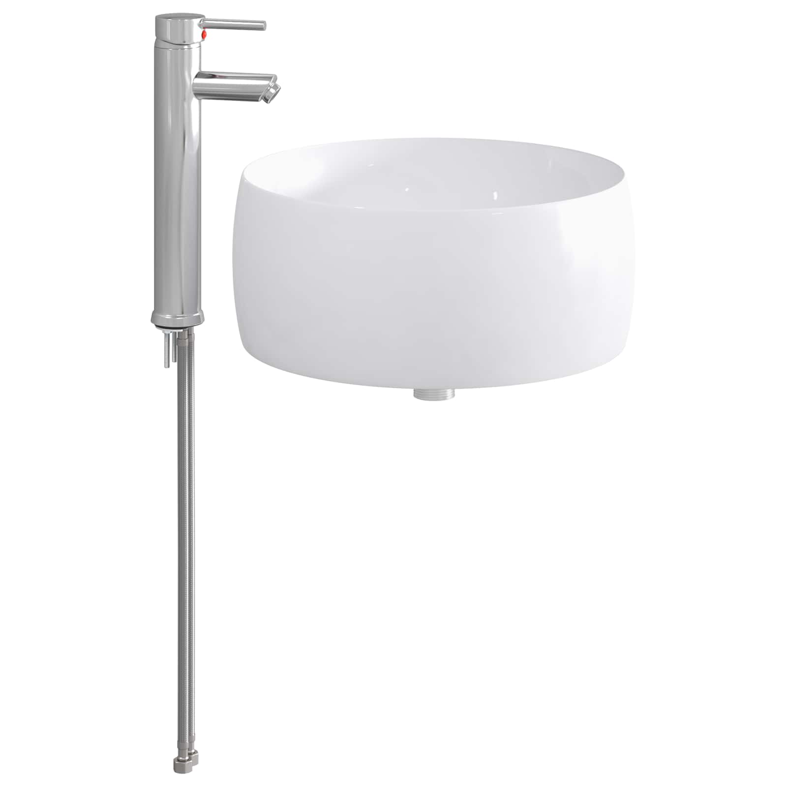 vidaXL Badkamer Waskom Chroom 38,5 x 38,5 x 16 cm Metaal