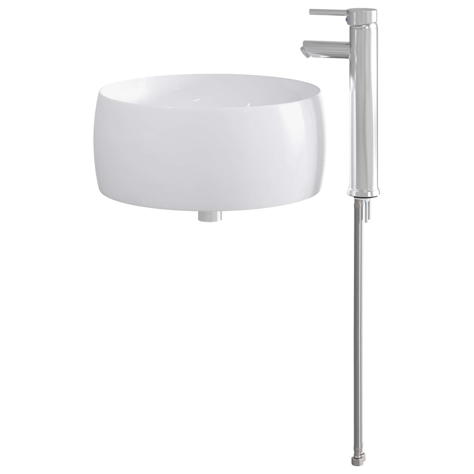 vidaXL Badkamer Waskom Chroom 38,5 x 38,5 x 16 cm Metaal