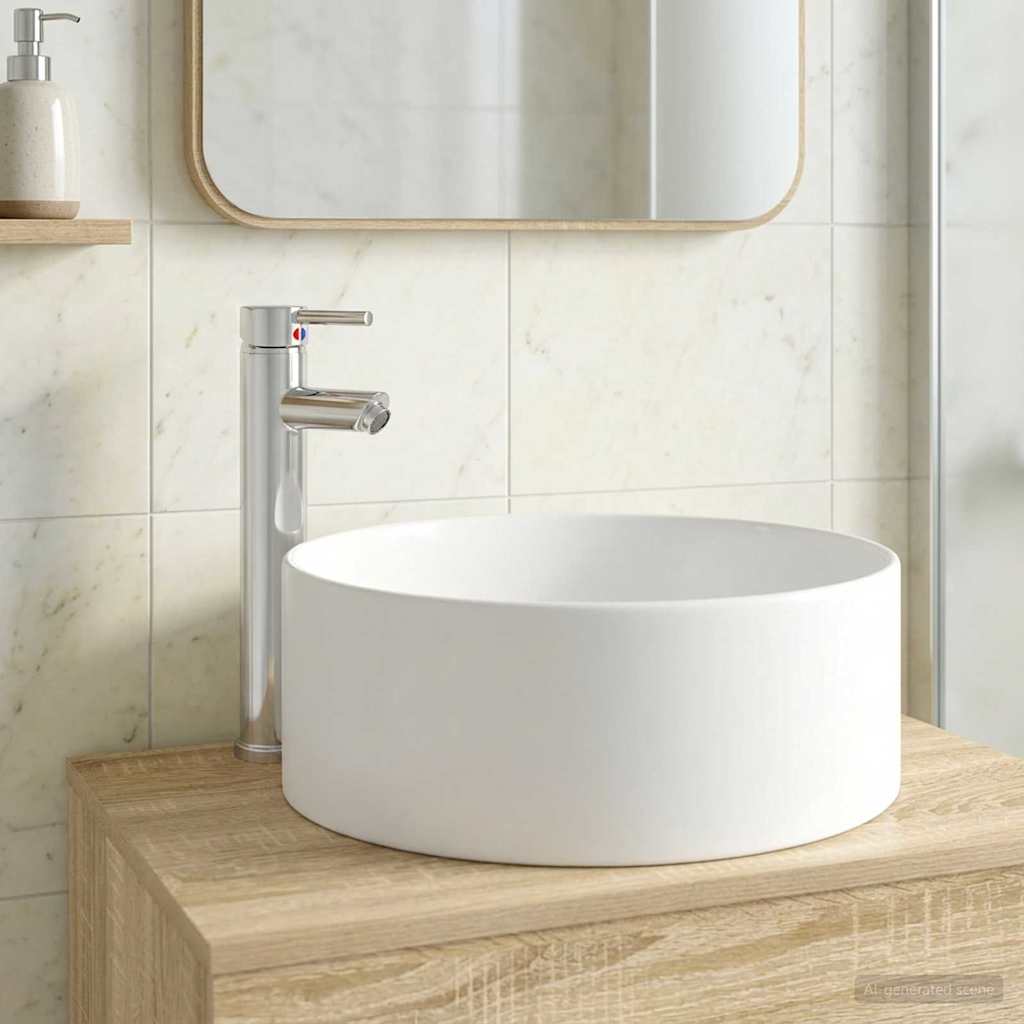 vidaXL Badkamer Waskom Chroom 40,5 x 40,5 x 15,5 cm Metaal