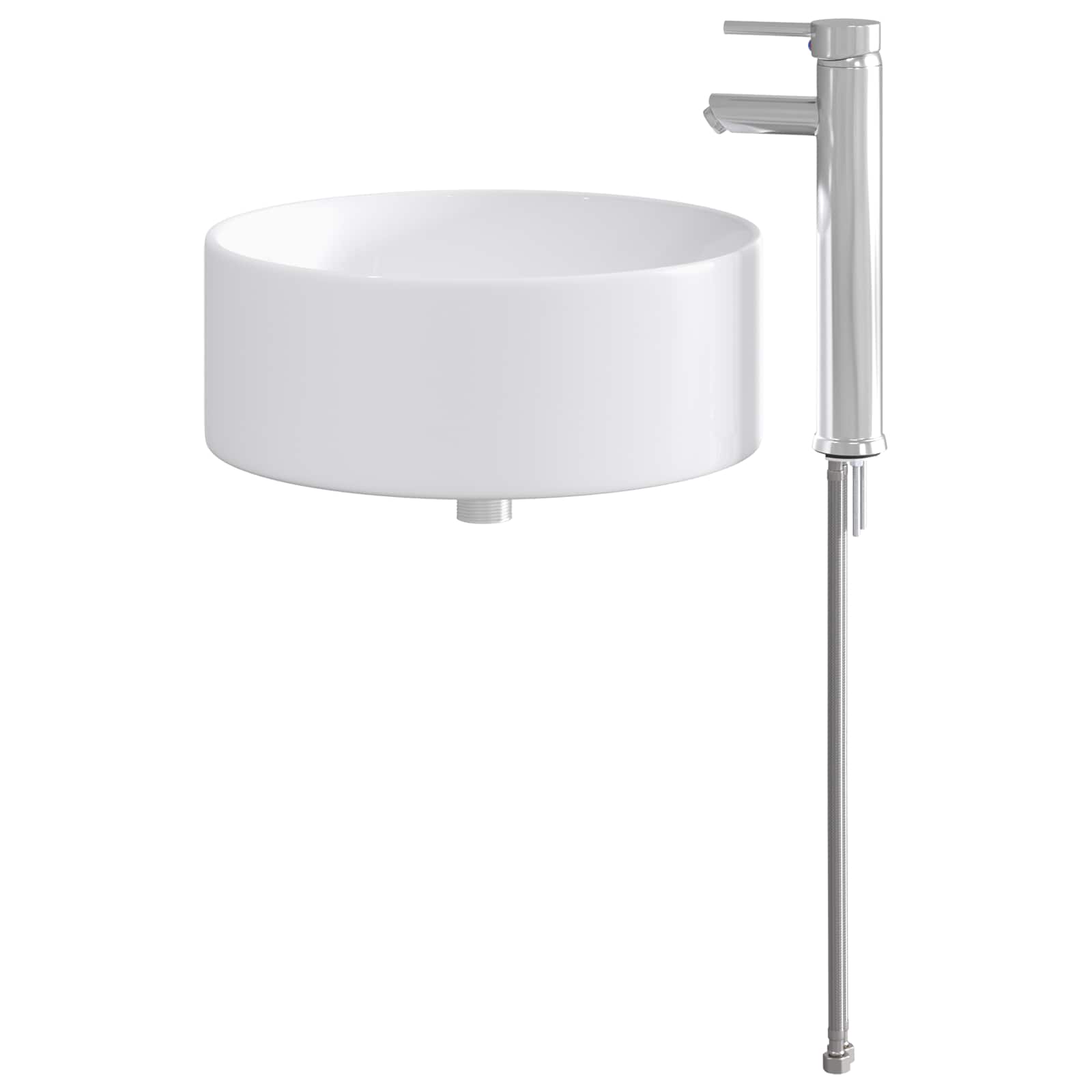 vidaXL Badkamer Waskom Chroom 40,5 x 40,5 x 15,5 cm Metaal