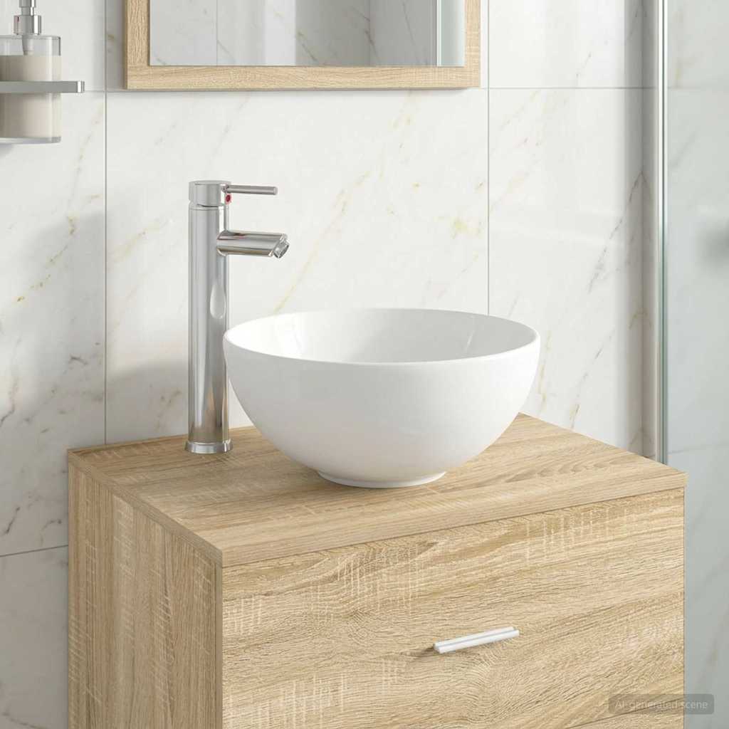 vidaXL Badkamer Waskom Chroom 32 x 32 x 13 cm Metaal
