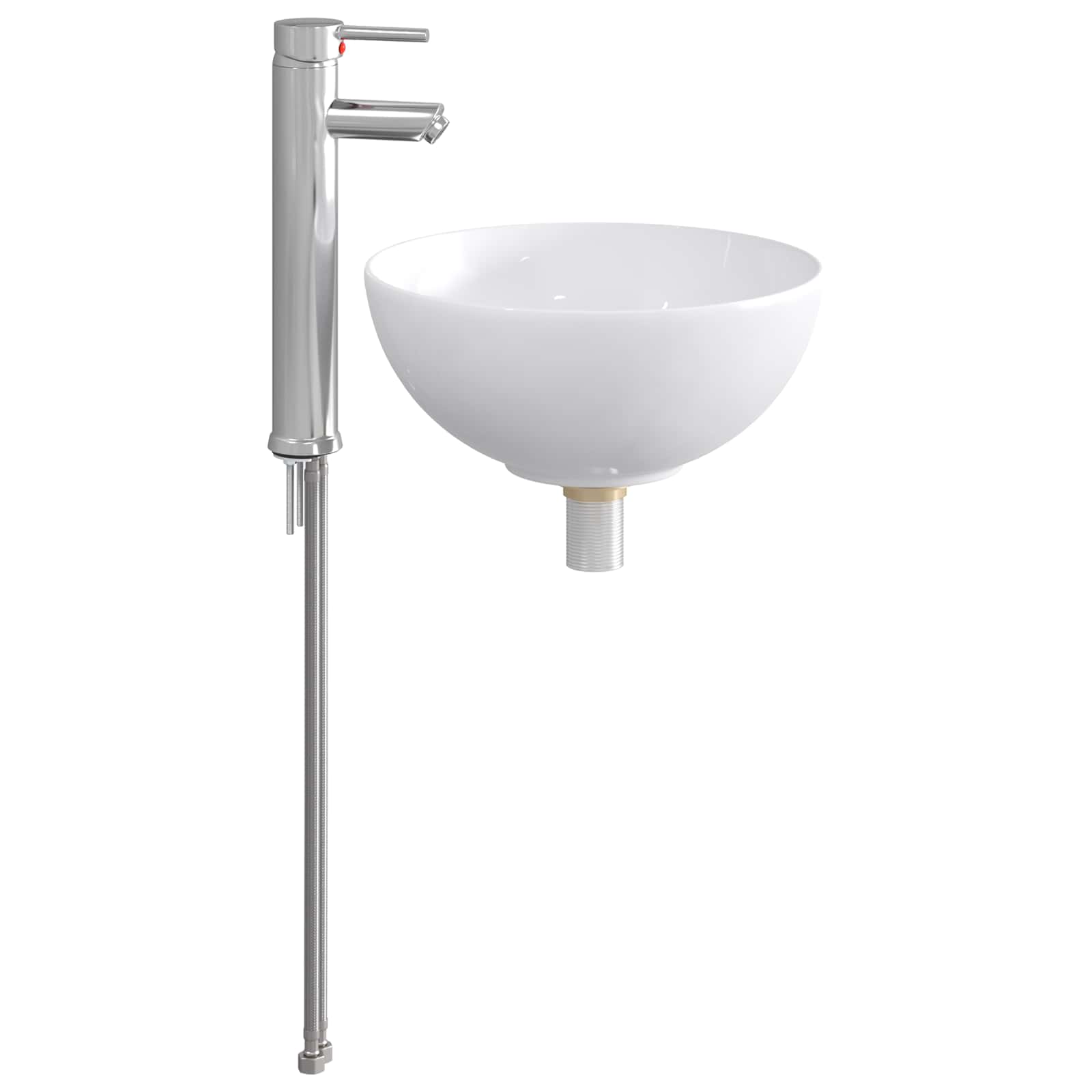 vidaXL Badkamer Waskom Chroom 32 x 32 x 13 cm Metaal