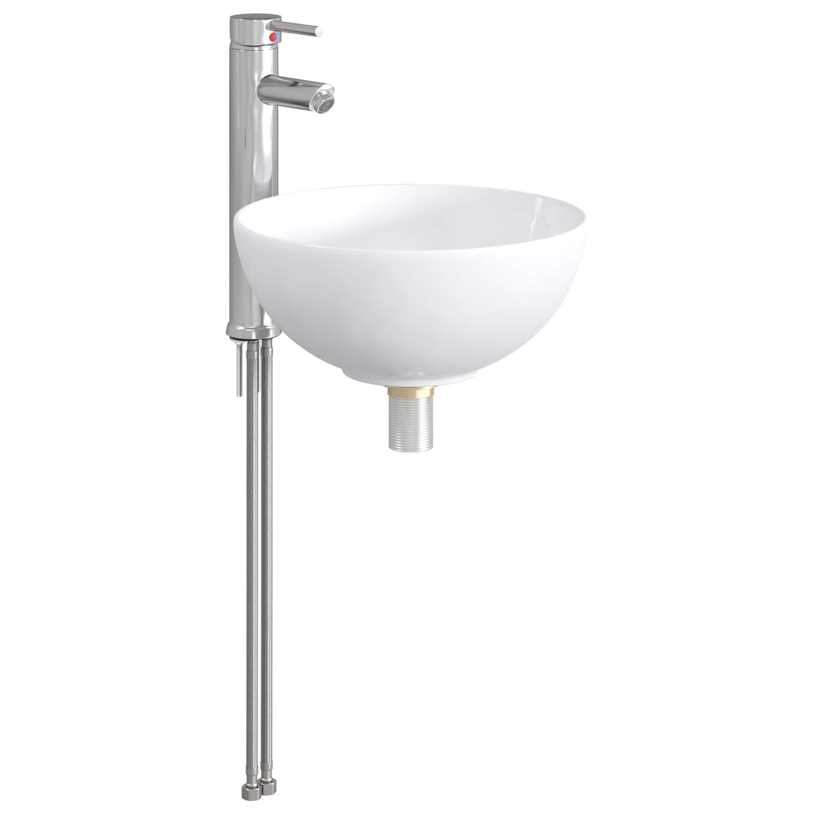 vidaXL Badkamer Waskom Chroom 32 x 32 x 13 cm Metaal