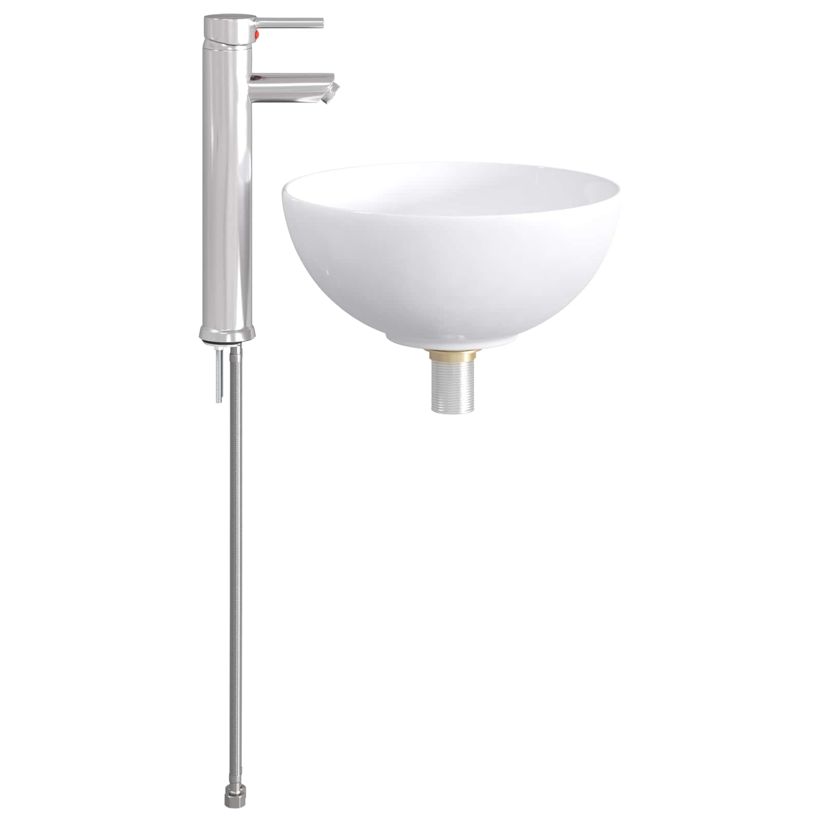 vidaXL Badkamer Waskom Chroom 32 x 32 x 13 cm Metaal