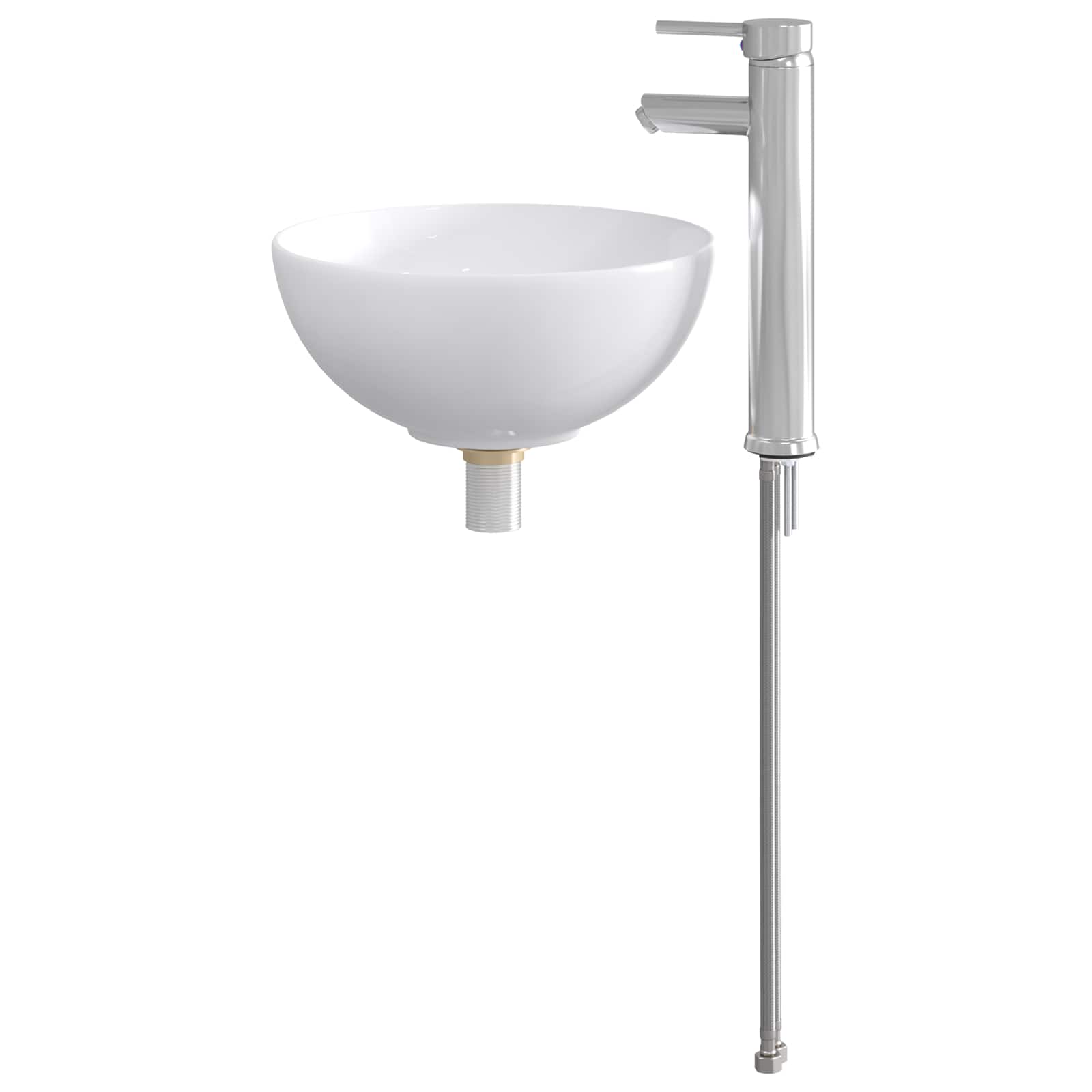 vidaXL Badkamer Waskom Chroom 32 x 32 x 13 cm Metaal