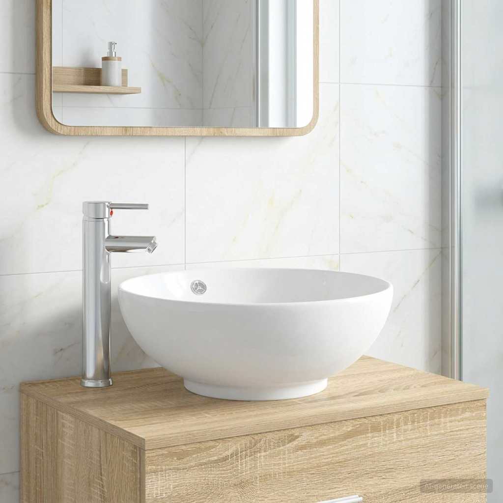 vidaXL Badkamer Waskom Chroom 32 x 32 x 13 cm Metaal
