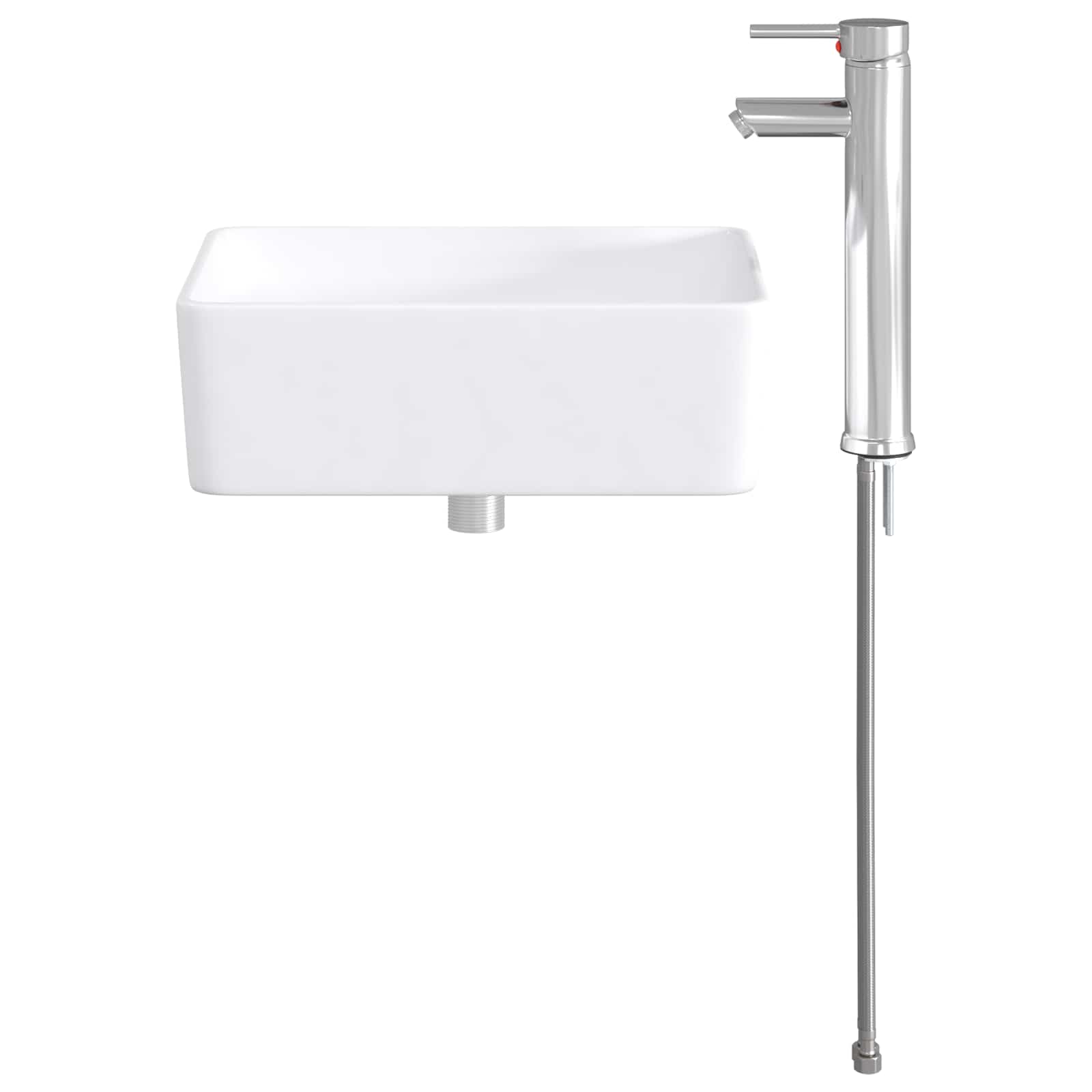 vidaXL Badkamer Waskom Chroom 40,5 x 30,5 x 13 cm Metaal