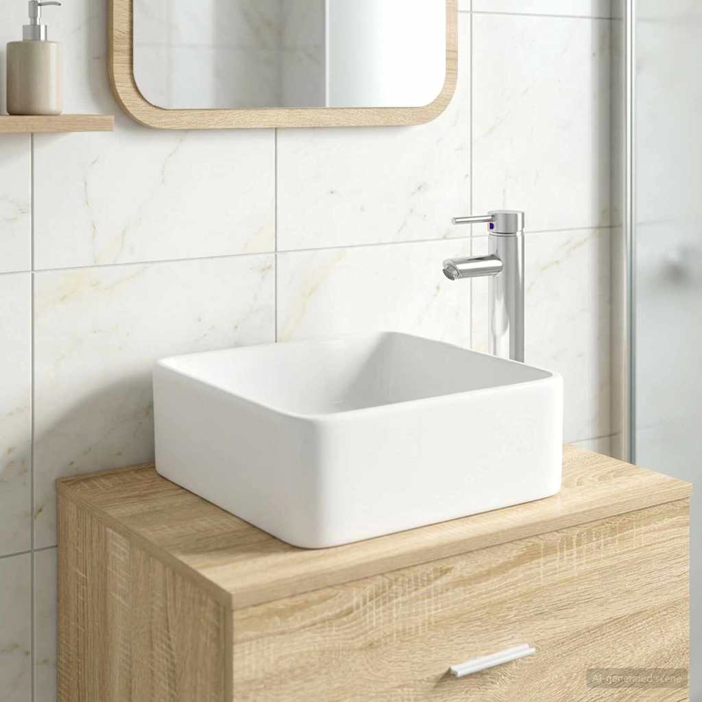vidaXL Badkamer Waskom Chroom 40,5 x 30,5 x 13 cm Metaal