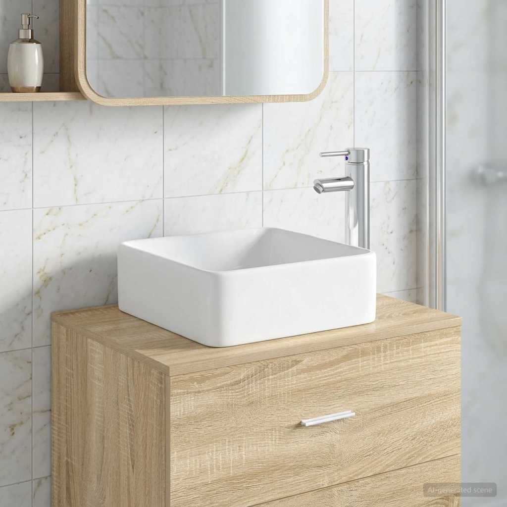 vidaXL Badkamer Waskom Chroom 40,5 x 30,5 x 13 cm Metaal