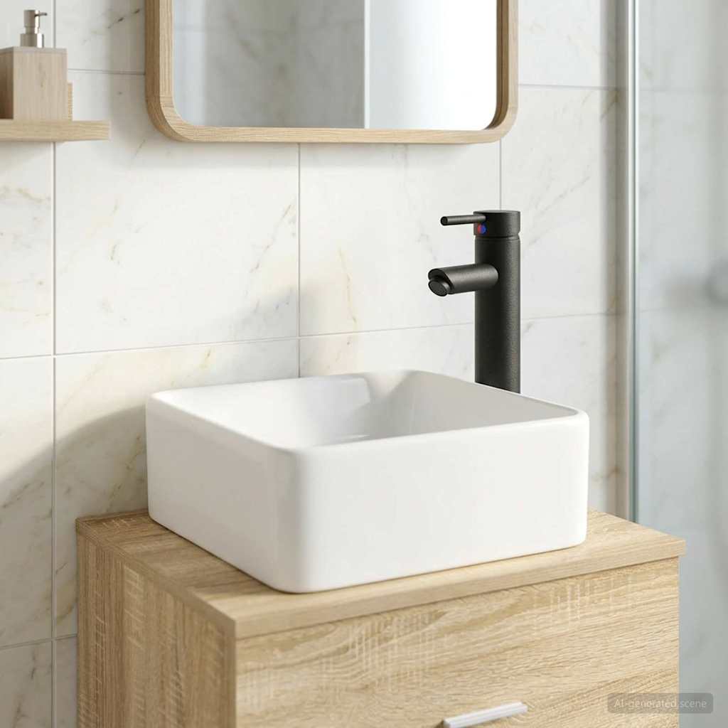 vidaXL Badkamer Waskom Chroom 40,5 x 30,5 x 13 cm Metaal