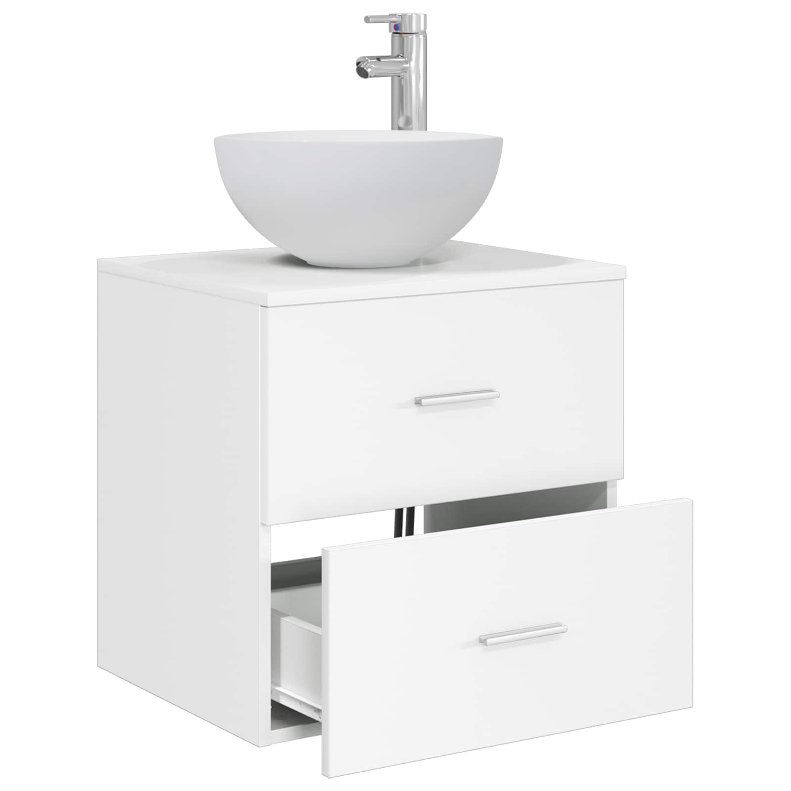 vidaXL Wandgemonteerde Wastafel Vanity Wit 49,5 x 35 x 63 cm