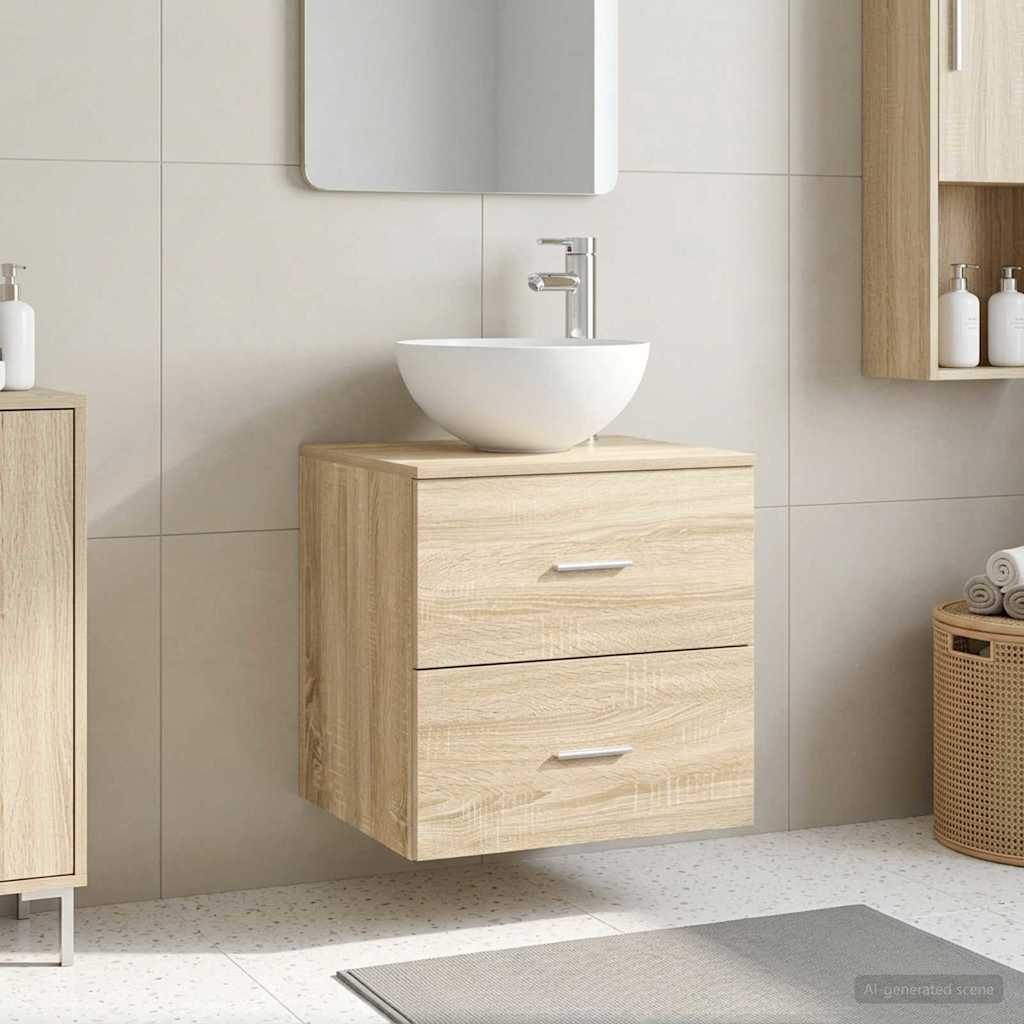 vidaXL Wandgemonteerde Wastafel Vanity Wit 49,5 x 35 x 63 cm