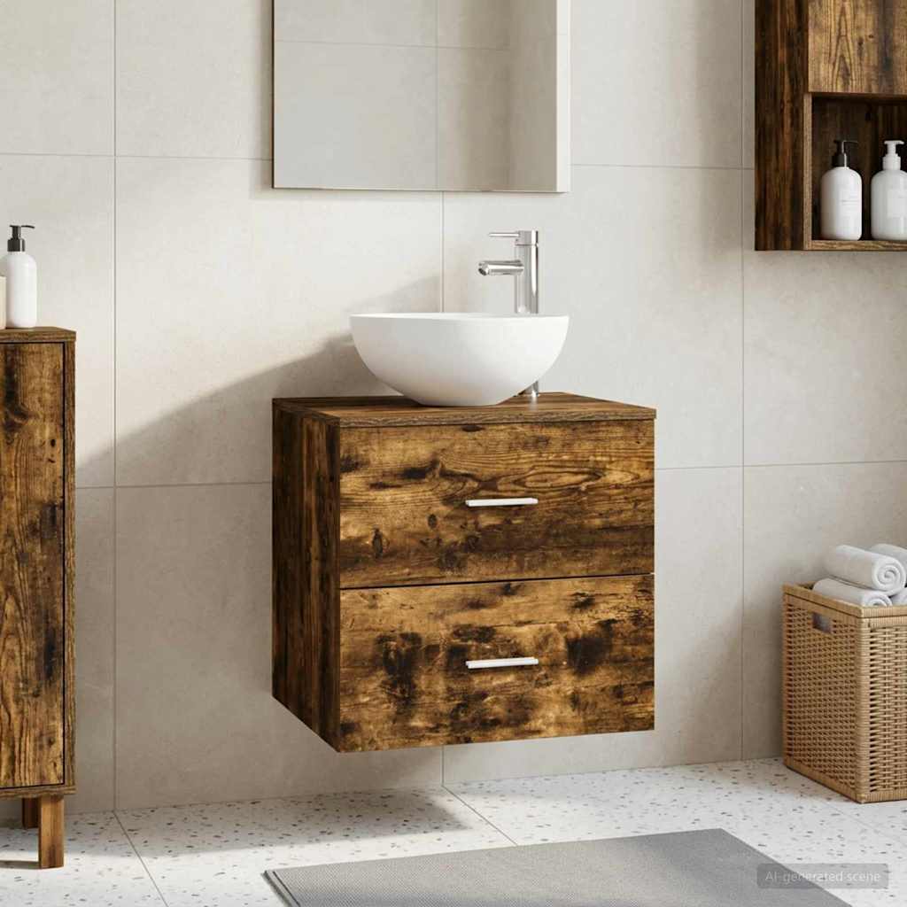 vidaXL Wandgemonteerde Wastafel Vanity Wit 49,5 x 35 x 63 cm