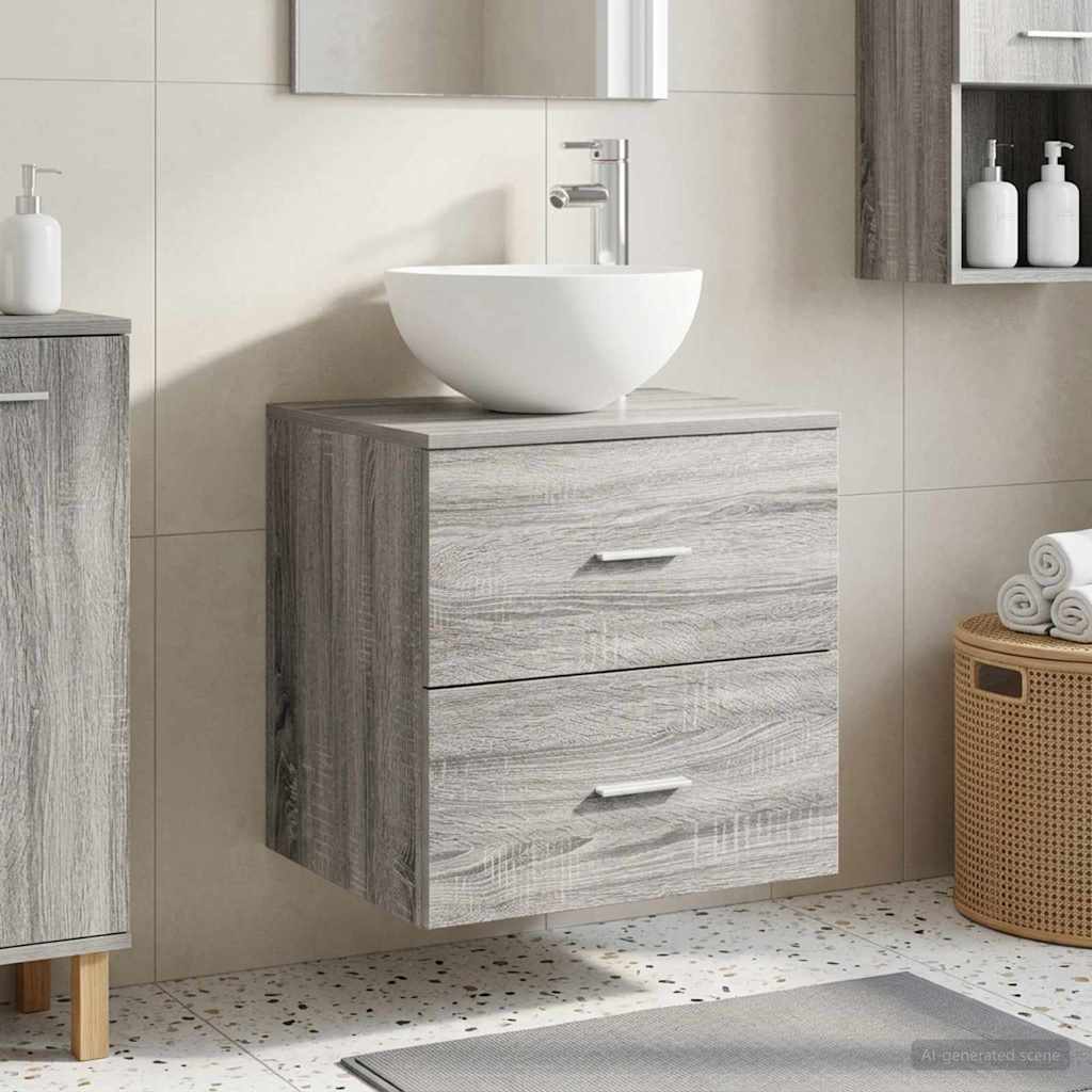 vidaXL Wandgemonteerde Wastafel Vanity Wit 49,5 x 35 x 63 cm