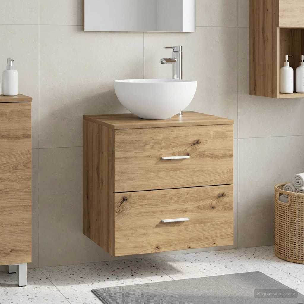 vidaXL Wandgemonteerde Wastafel Vanity Wit 49,5 x 35 x 63 cm