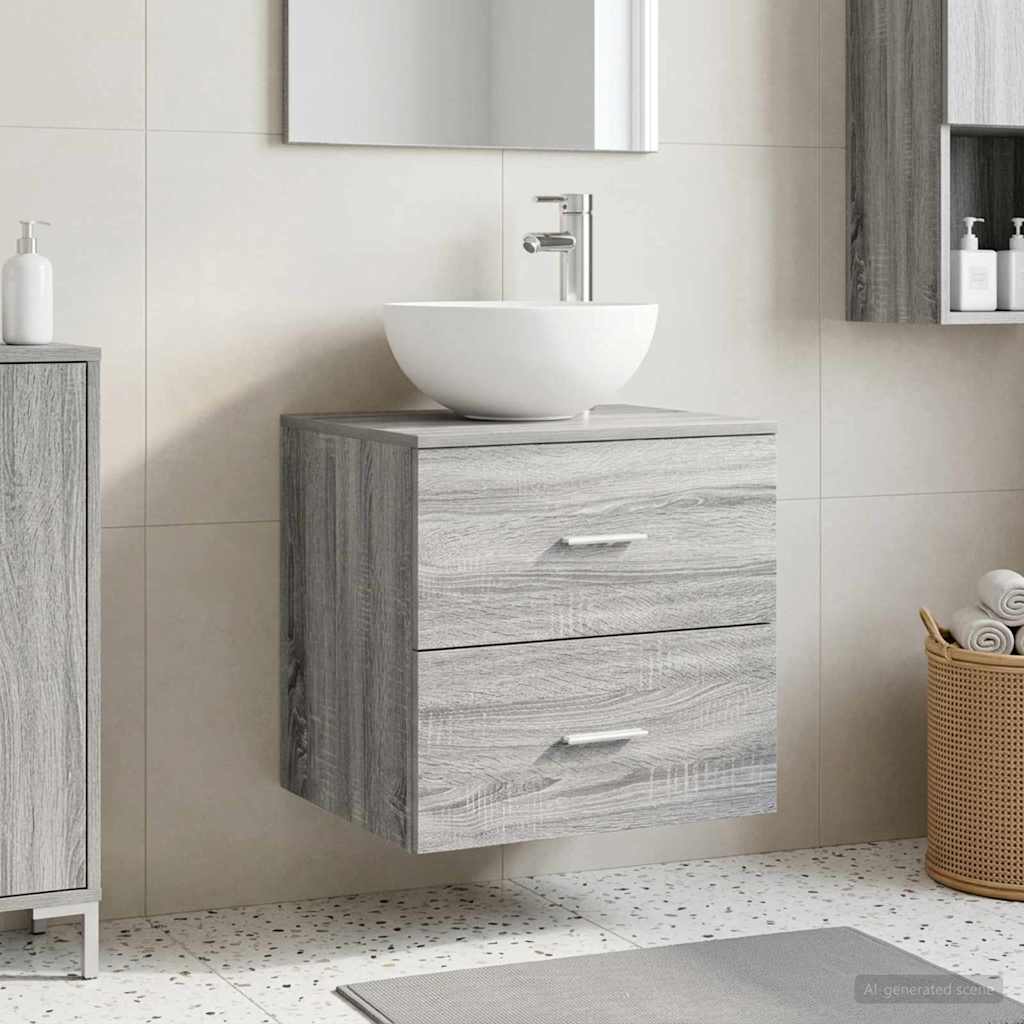 vidaXL Wandgemonteerde wastafelmeubel Wit 49,5 x 41 x 64,5 cm