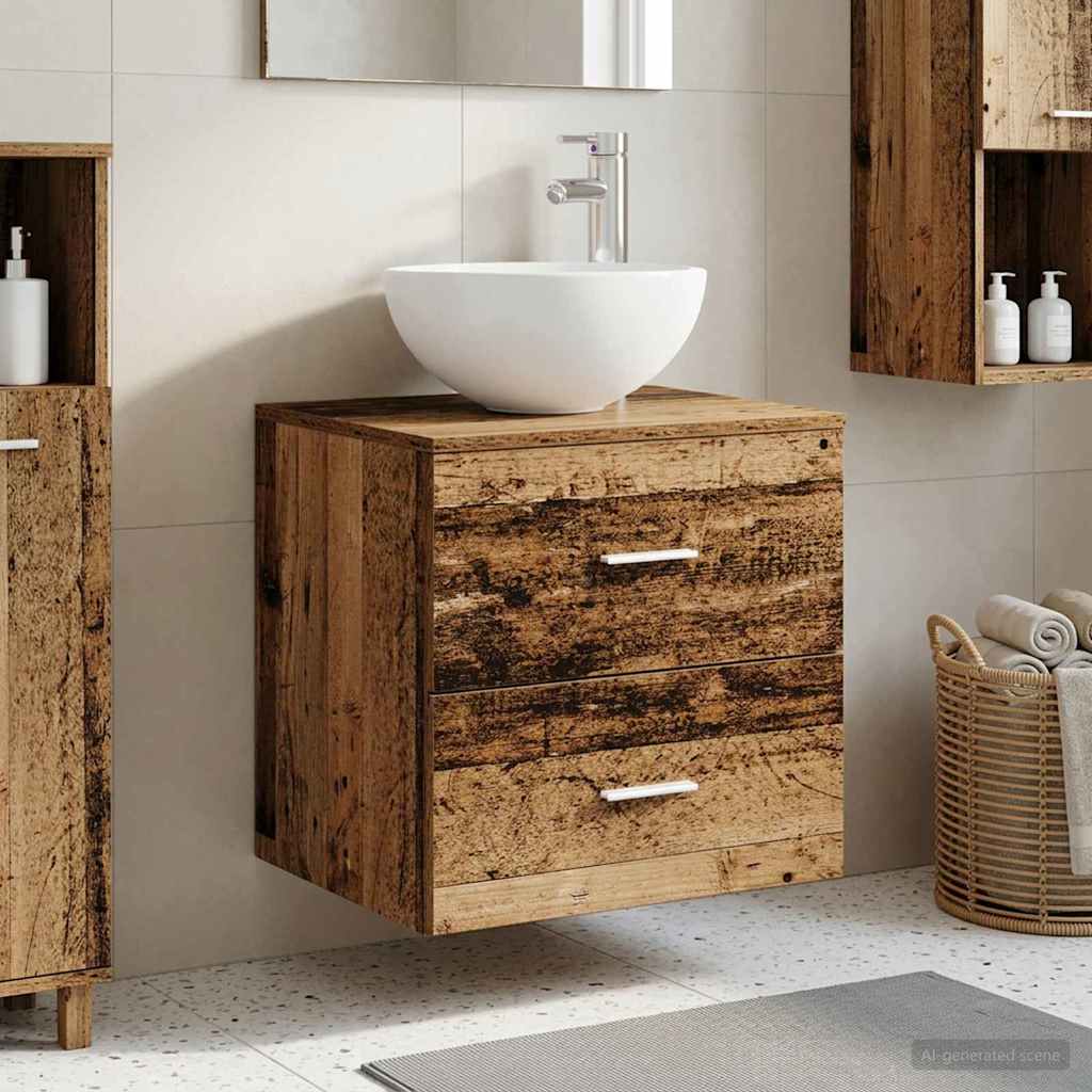vidaXL Wandgemonteerde wastafelmeubel Wit 49,5 x 41 x 64,5 cm