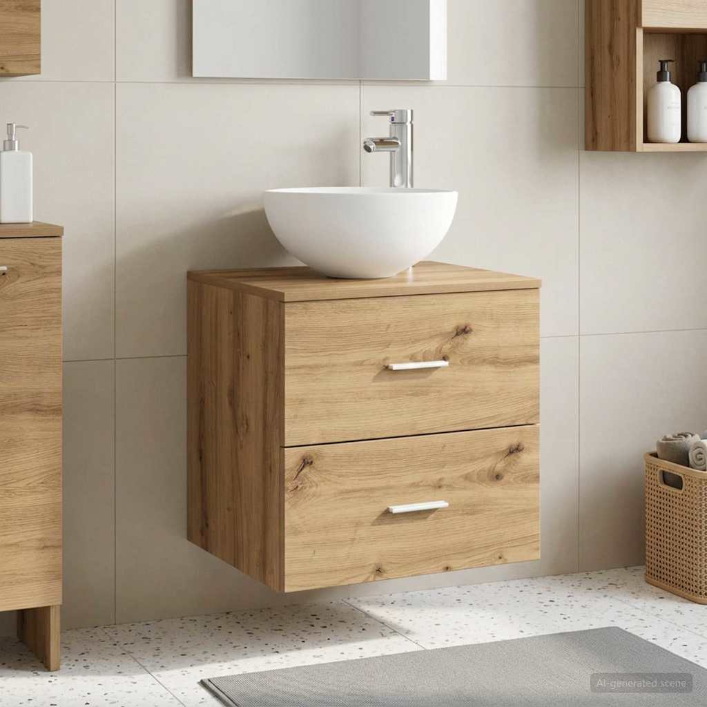 vidaXL Wandgemonteerde wastafelmeubel Wit 49,5 x 41 x 64,5 cm