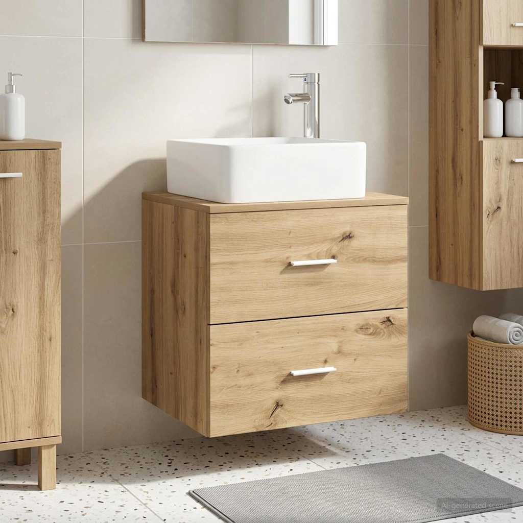 vidaXL Wandgemonteerde wastafelmeubel Wit 49,5 x 41 x 63 cm