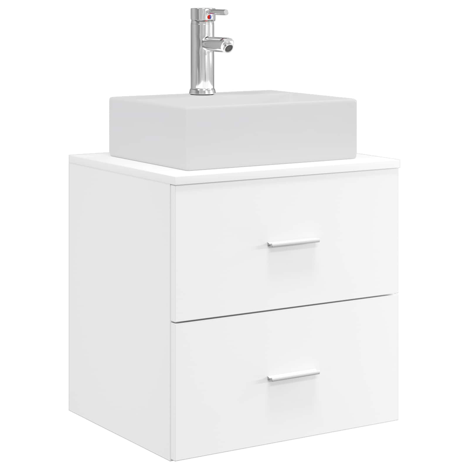 vidaXL Wandgemonteerde wastafelmeubel Wit 49,5 x 41 x 62,5 cm