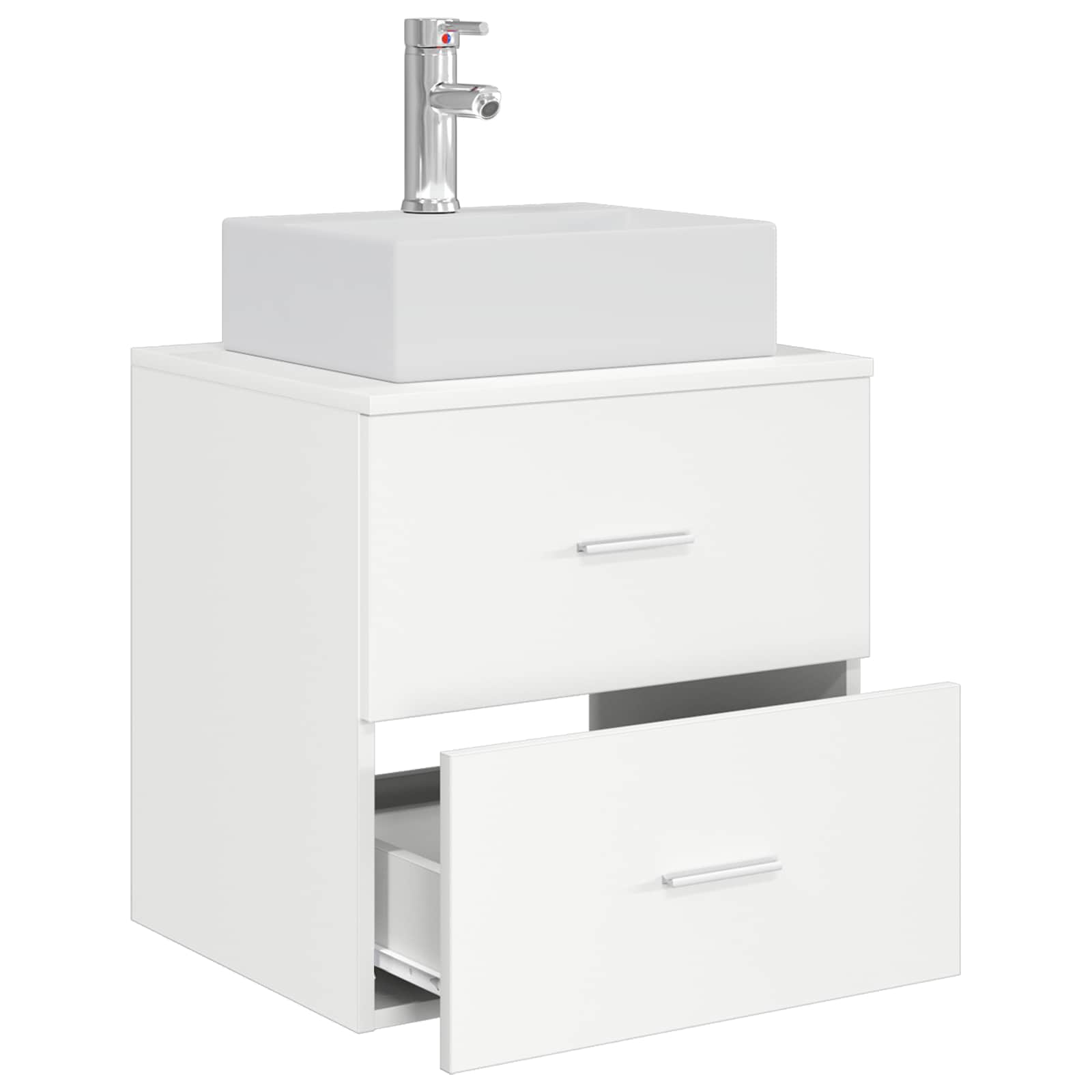 vidaXL Wandgemonteerde wastafelmeubel Wit 49,5 x 41 x 62,5 cm