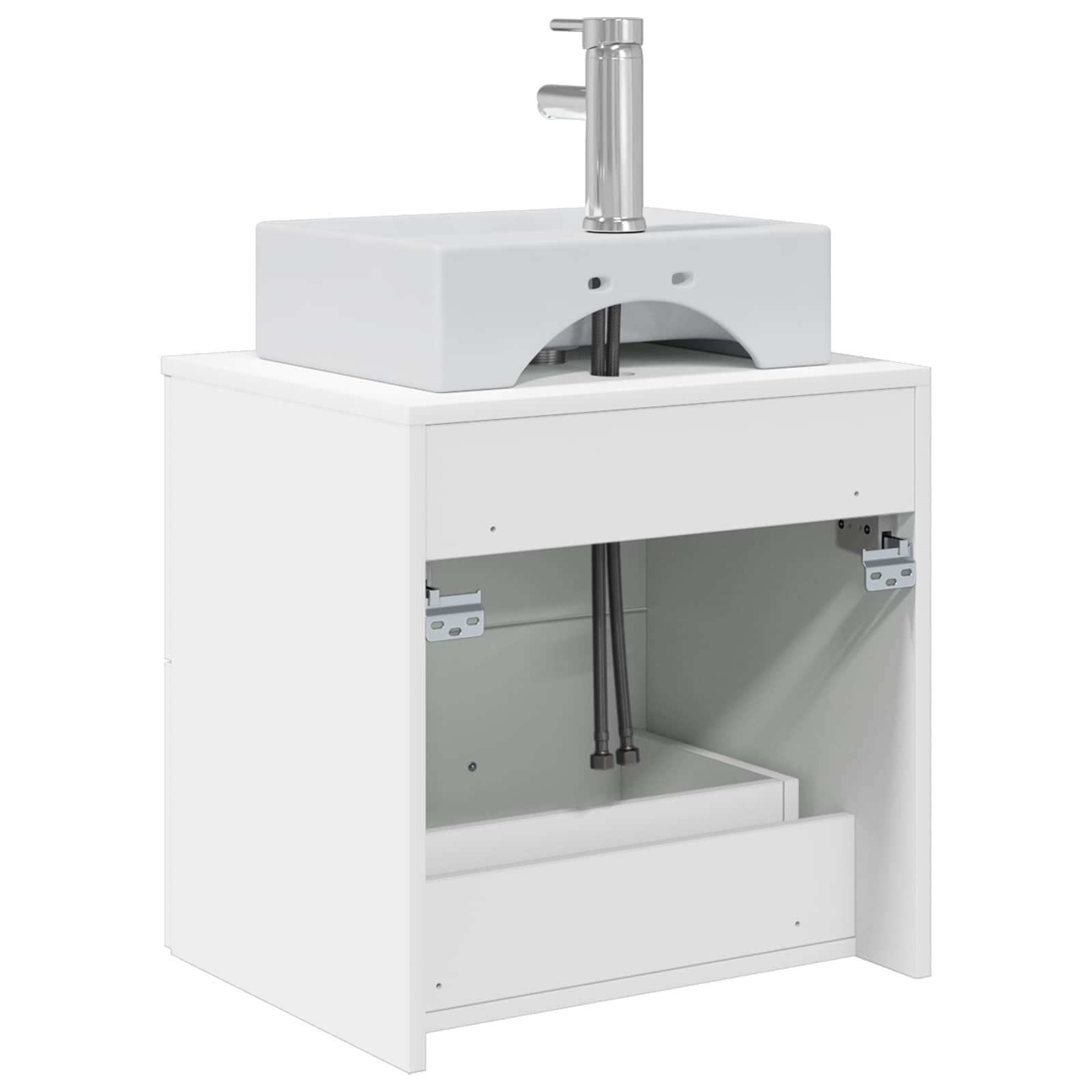 vidaXL Wandgemonteerde wastafelmeubel Wit 49,5 x 41 x 62,5 cm