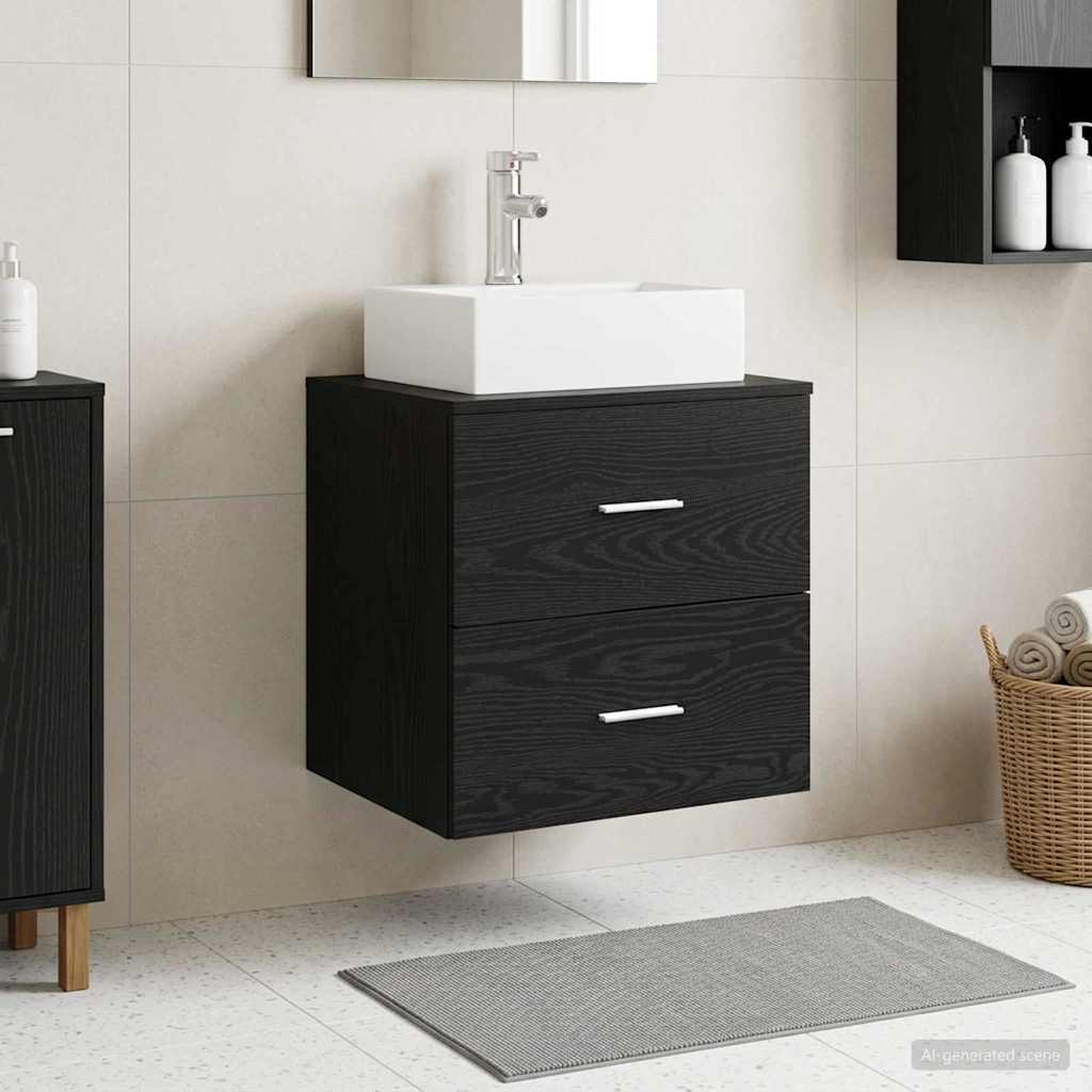 vidaXL Wandgemonteerde wastafelmeubel Wit 49,5 x 41 x 62,5 cm