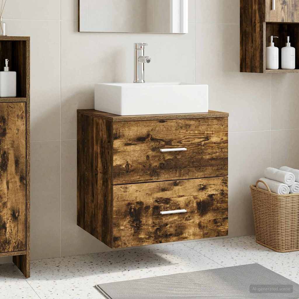 vidaXL Wandgemonteerde wastafelmeubel Wit 49,5 x 41 x 62,5 cm