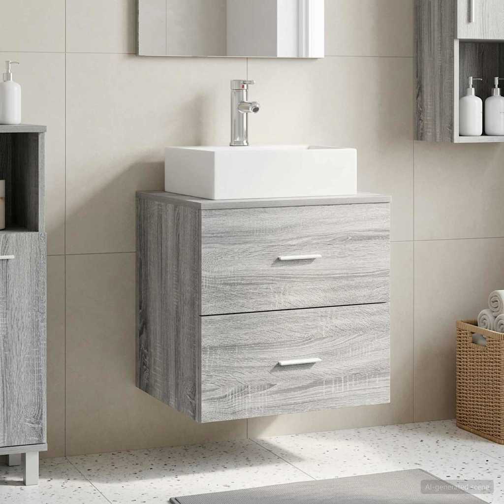 vidaXL Wandgemonteerde wastafelmeubel Wit 49,5 x 41 x 62,5 cm