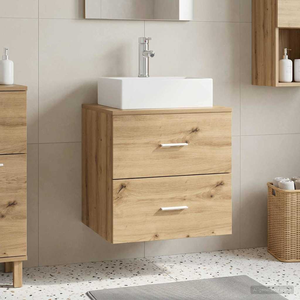 vidaXL Wandgemonteerde wastafelmeubel Wit 49,5 x 41 x 62,5 cm