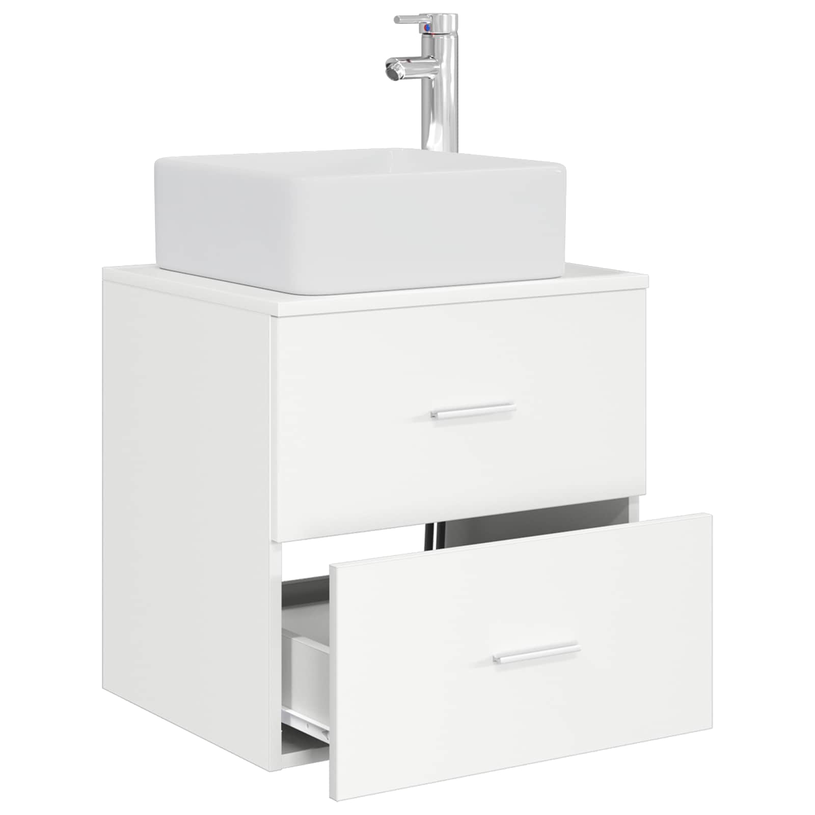 vidaXL Wandgemonteerde wastafelmeubel Wit 53 x 34,5 x 63 cm
