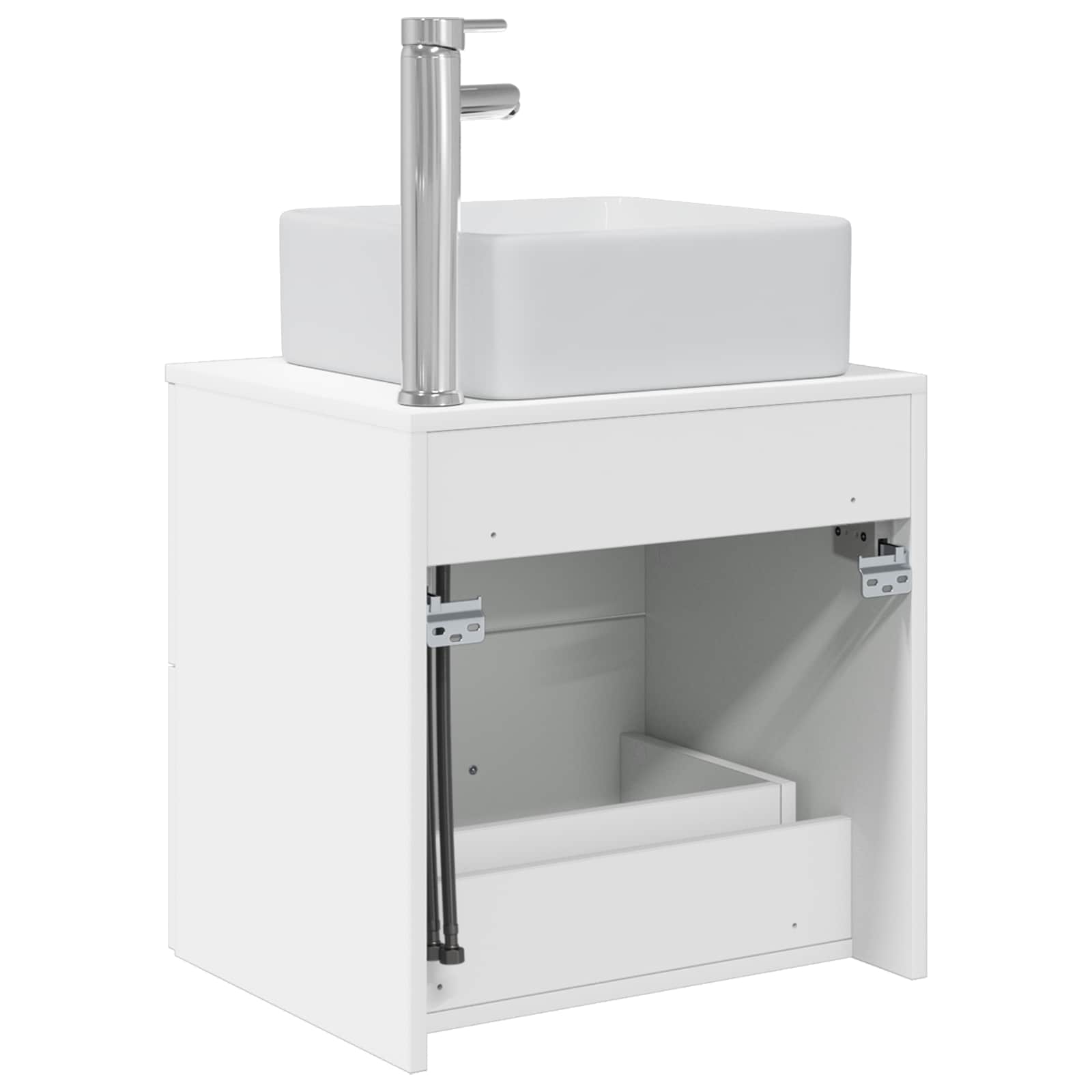 vidaXL Wandgemonteerde wastafelmeubel Wit 53 x 34,5 x 63 cm