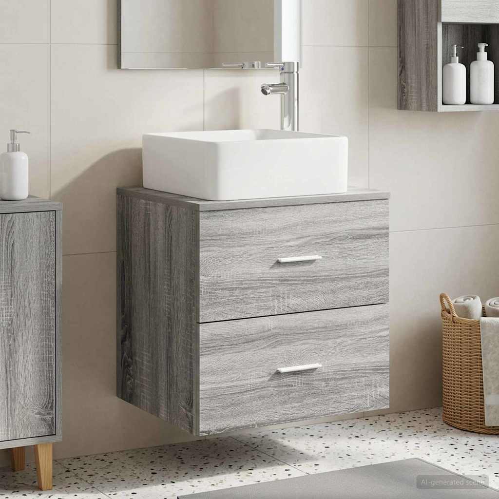 vidaXL Wandgemonteerde wastafelmeubel Wit 53 x 34,5 x 63 cm