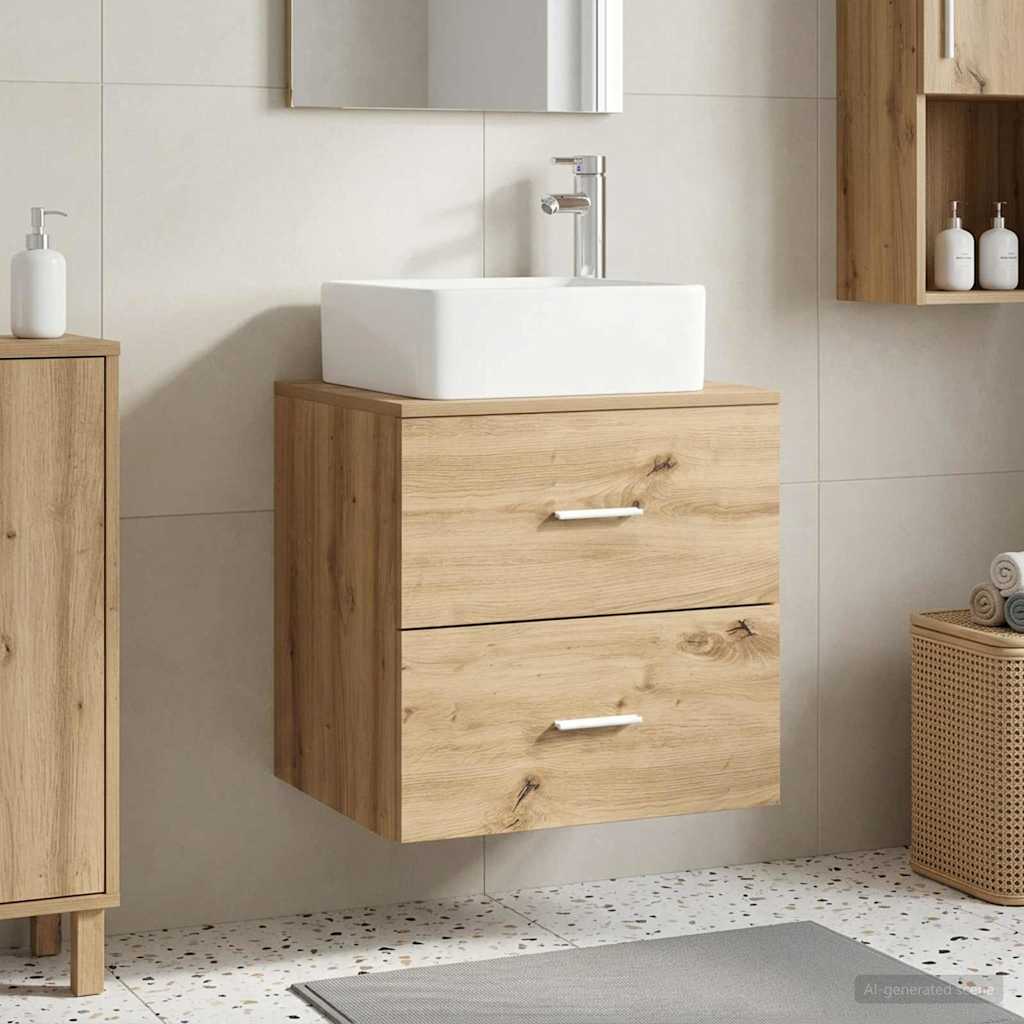 vidaXL Wandgemonteerde wastafelmeubel Wit 53 x 34,5 x 63 cm
