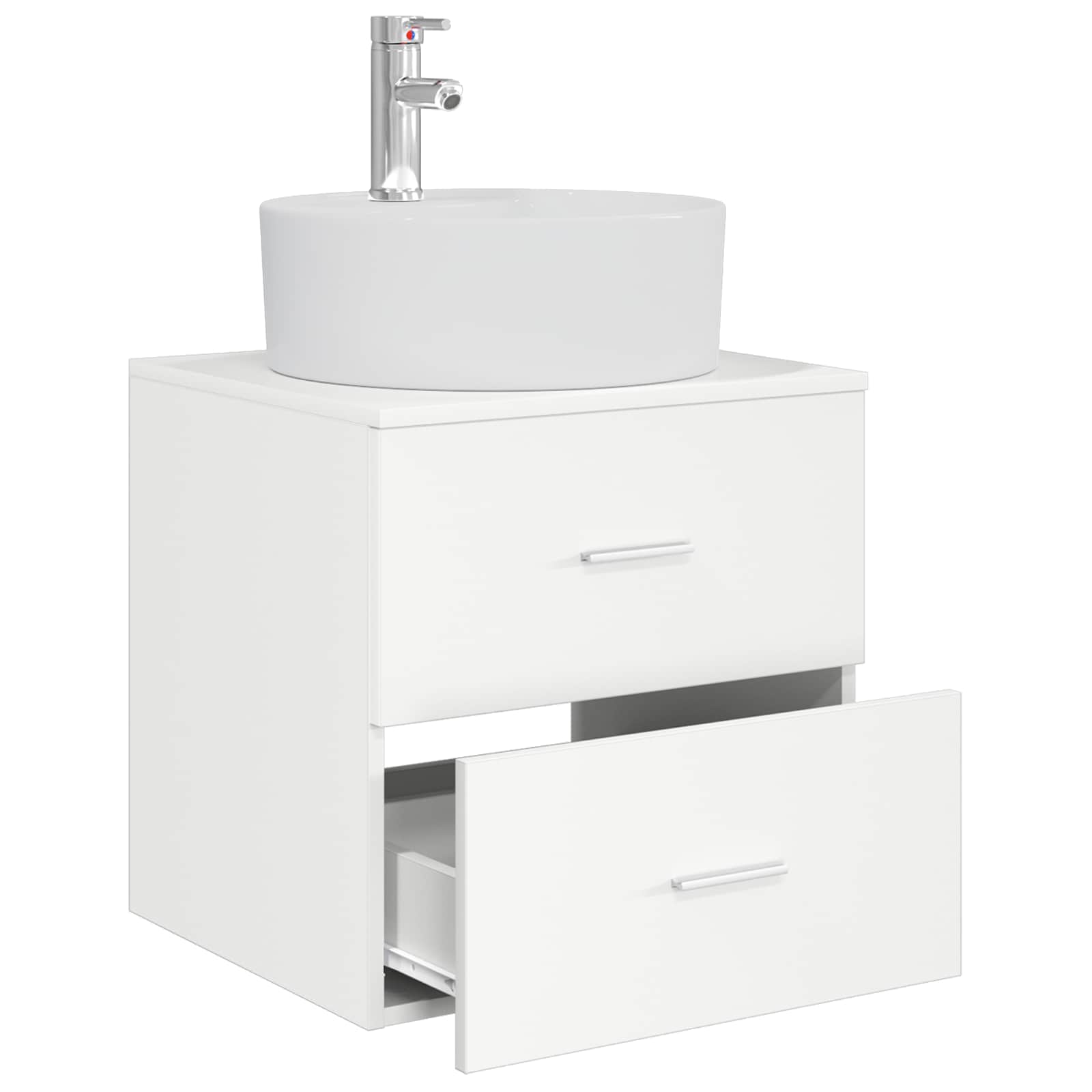 vidaXL Wandgemonteerde wastafelmeubel Wit 49,5 x 44,5 x 65 cm