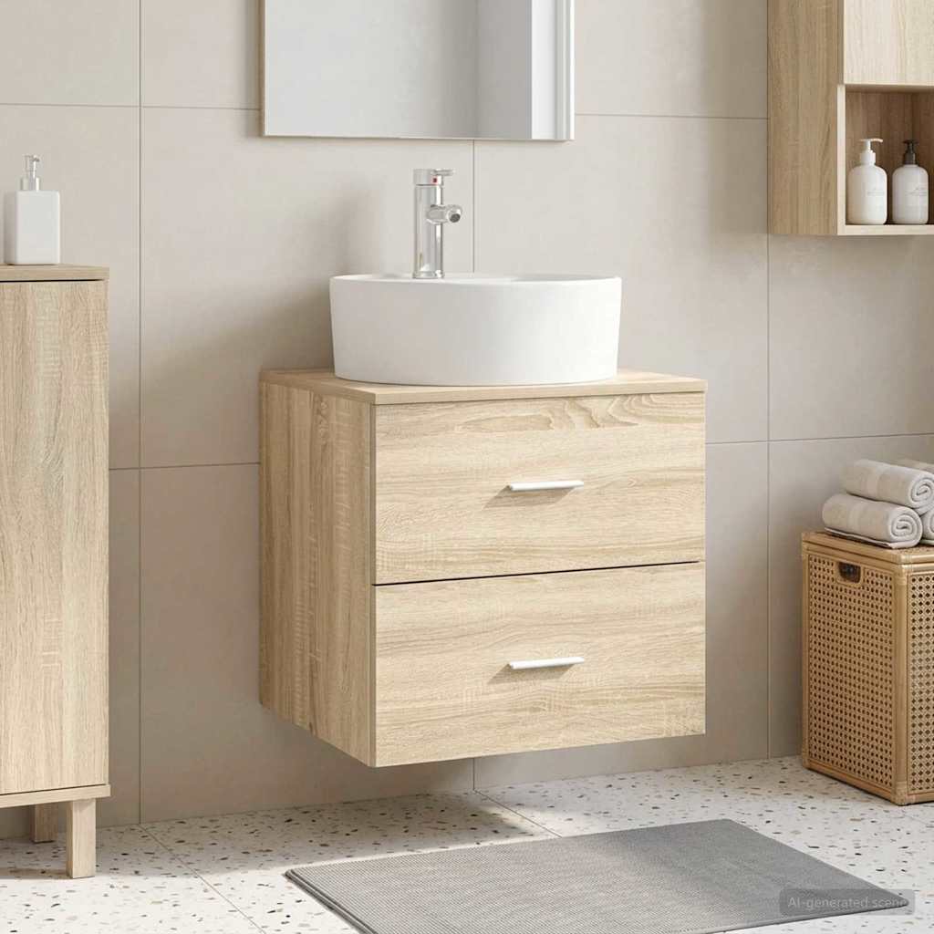 vidaXL Wandgemonteerde wastafelmeubel Wit 49,5 x 44,5 x 65 cm
