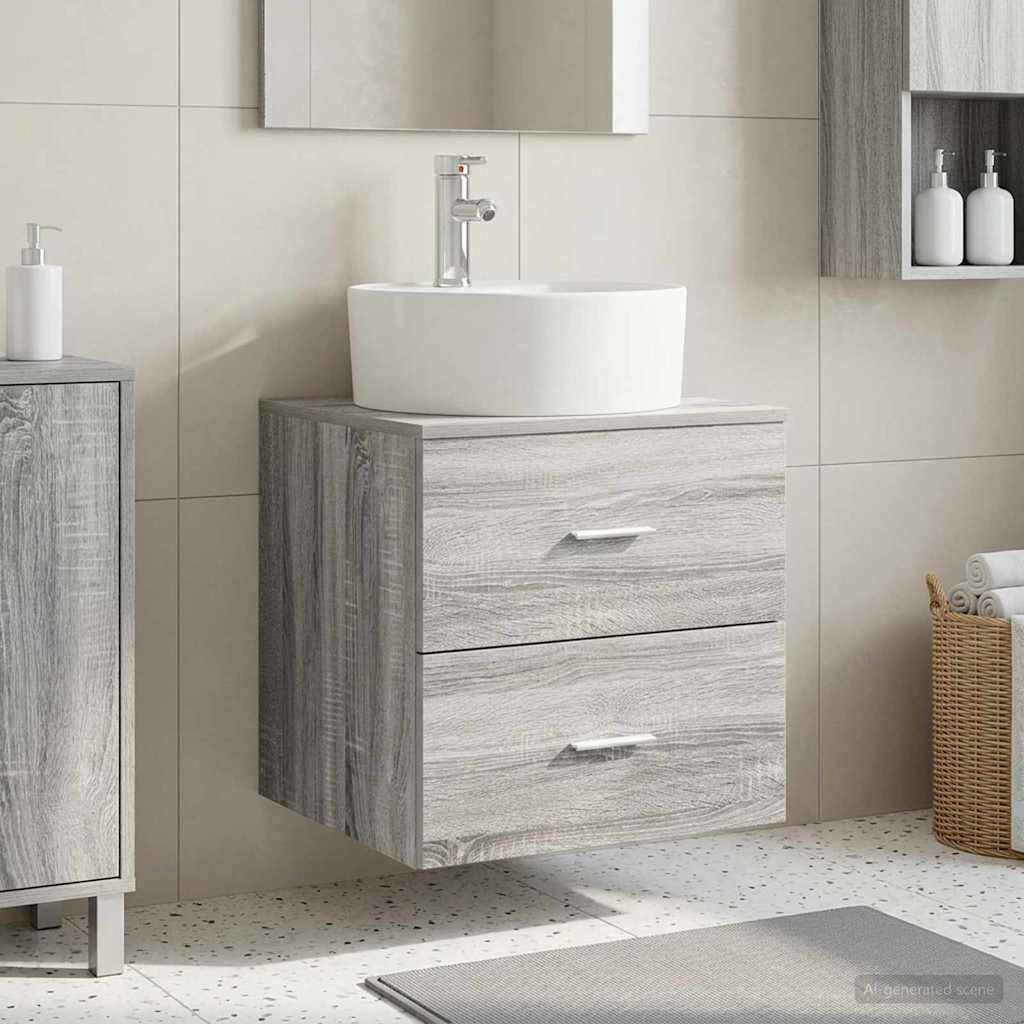 vidaXL Wandgemonteerde wastafelmeubel Wit 49,5 x 44,5 x 65 cm
