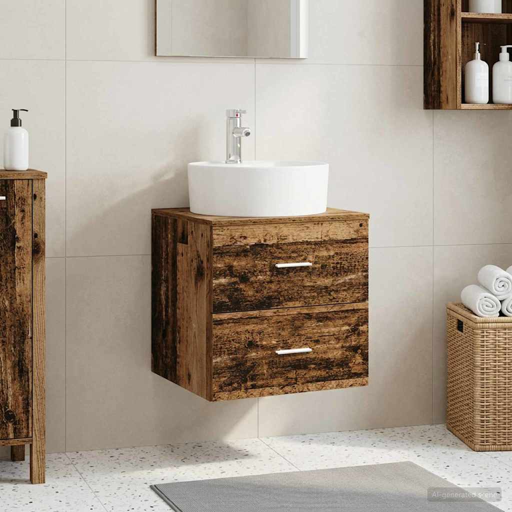 vidaXL Wandgemonteerde wastafelmeubel Wit 49,5 x 44,5 x 65 cm