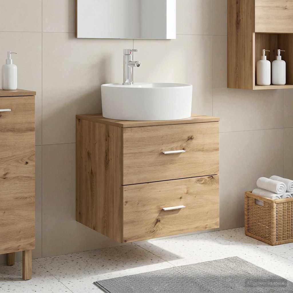 vidaXL Wandgemonteerde wastafelmeubel Wit 49,5 x 44,5 x 65 cm