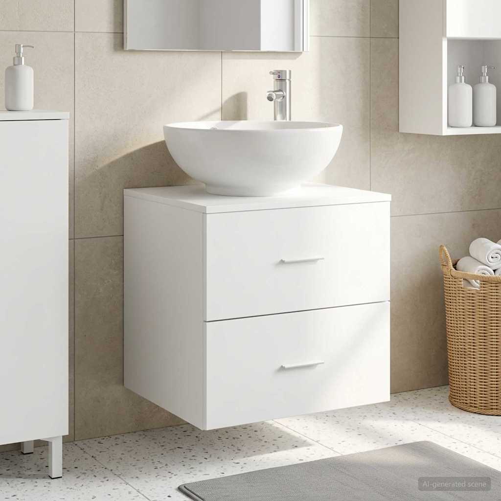 vidaXL Wandgemonteerde wastafelmeubel Wit 49,5 x 44,5 x 66,5 cm