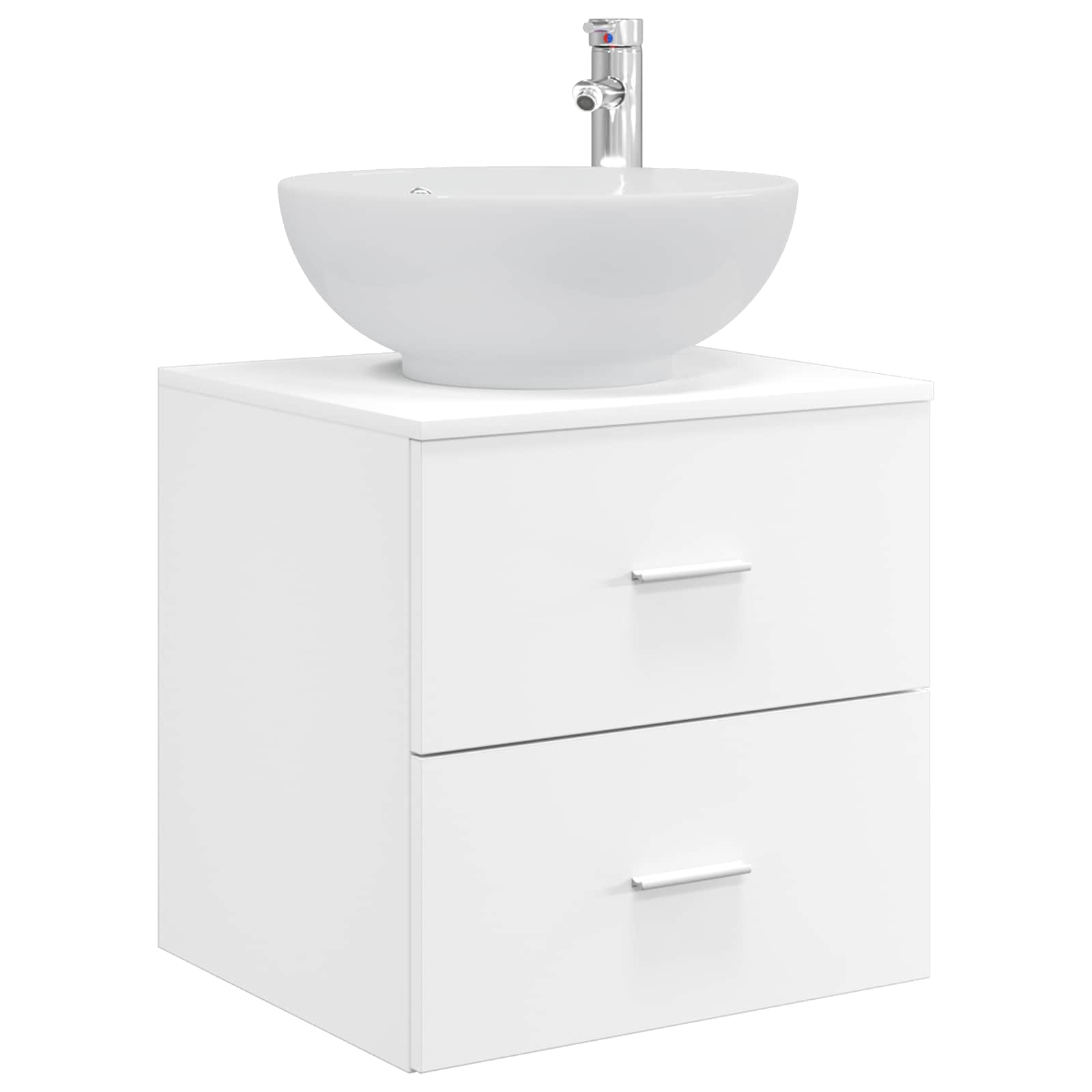 vidaXL Wandgemonteerde wastafelmeubel Wit 49,5 x 44,5 x 66,5 cm