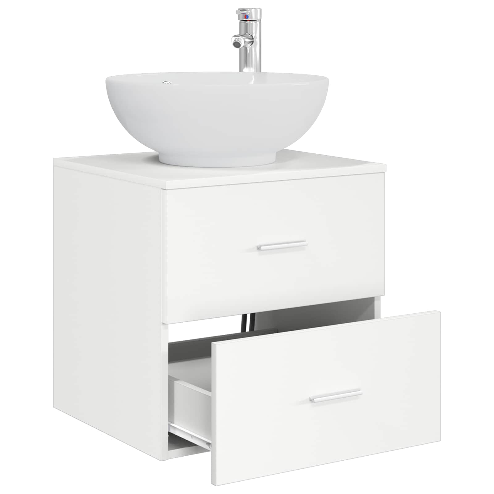 vidaXL Wandgemonteerde wastafelmeubel Wit 49,5 x 44,5 x 66,5 cm