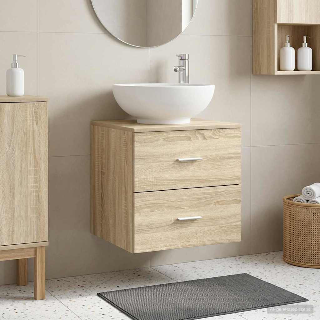 vidaXL Wandgemonteerde wastafelmeubel Wit 49,5 x 44,5 x 66,5 cm