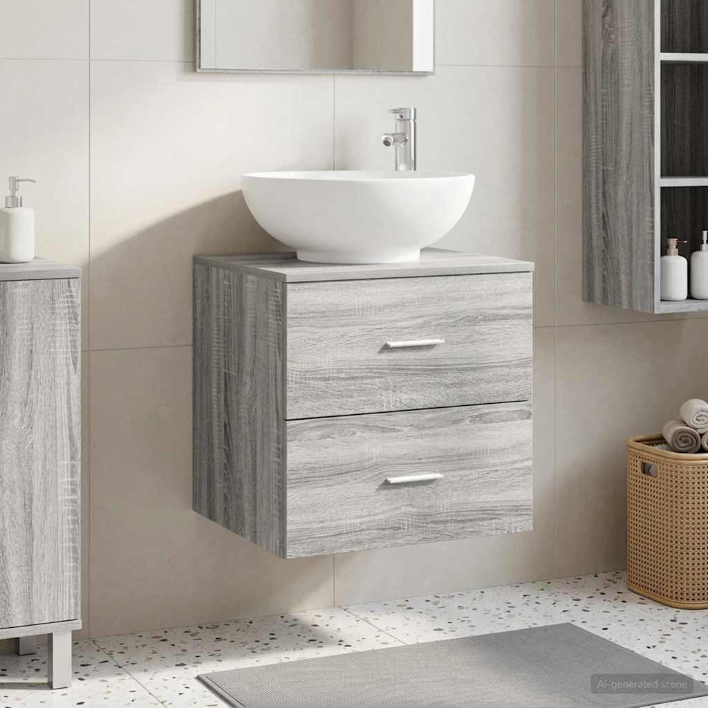 vidaXL Wandgemonteerde wastafelmeubel Wit 49,5 x 44,5 x 66,5 cm
