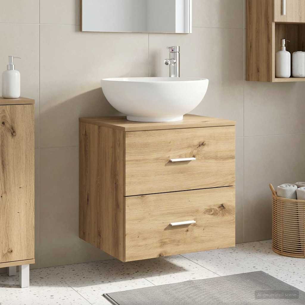 vidaXL Wandgemonteerde wastafelmeubel Wit 49,5 x 44,5 x 66,5 cm