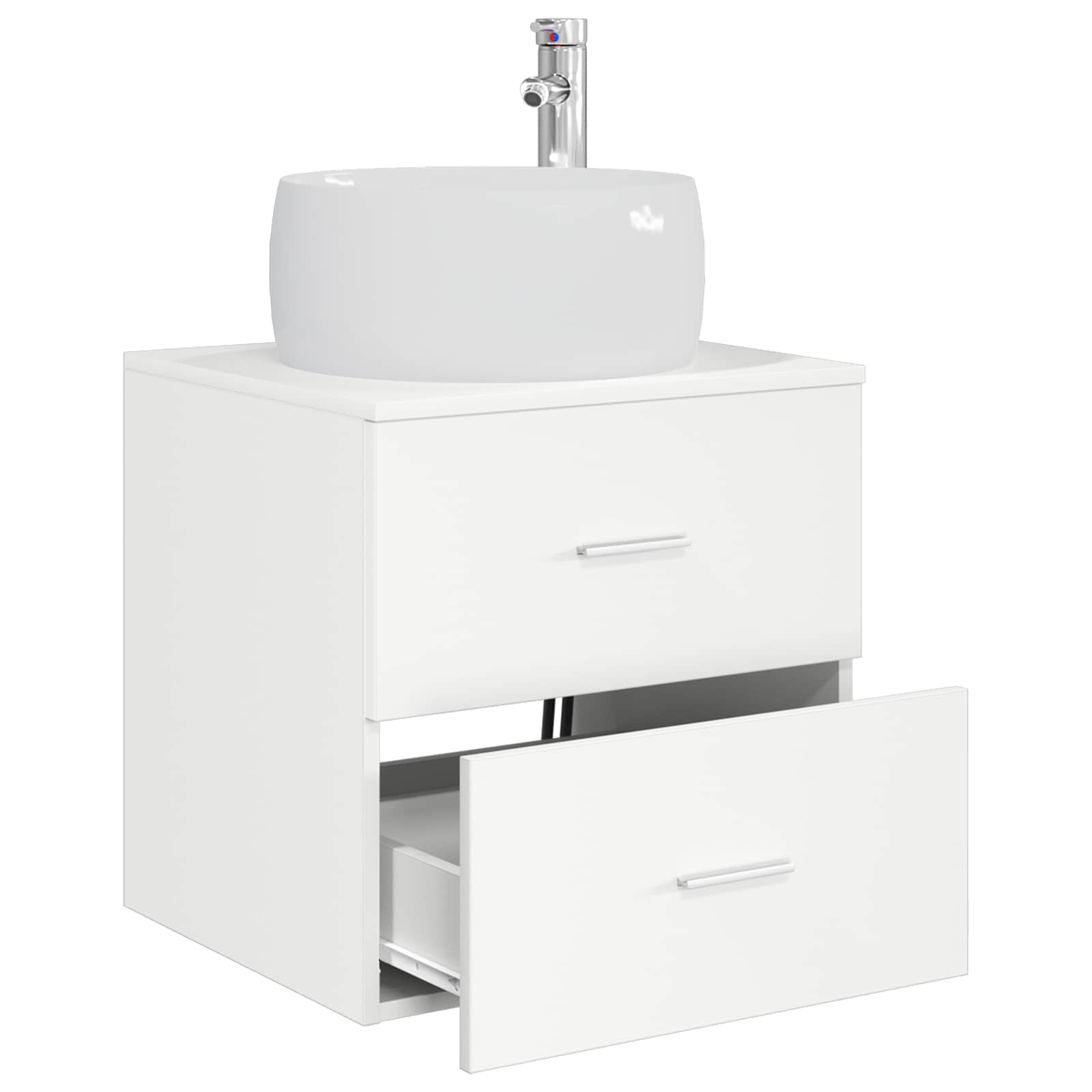vidaXL Wandgemonteerde wastafelmeubel Wit 49,5 x 44,5 x 66 cm